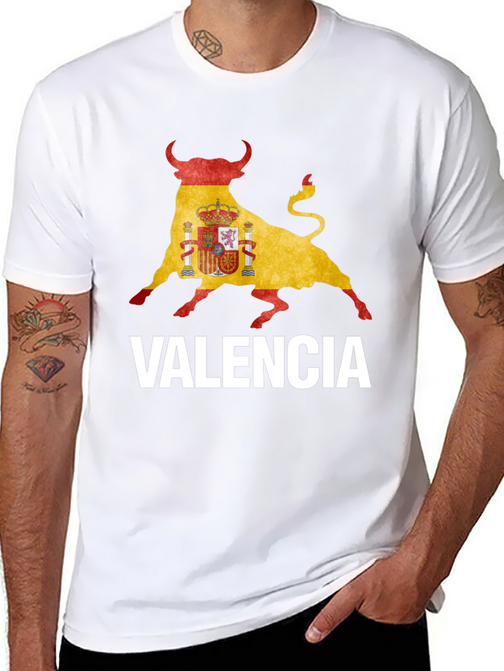 Valencia Spain Flag Bull T-Shirt
