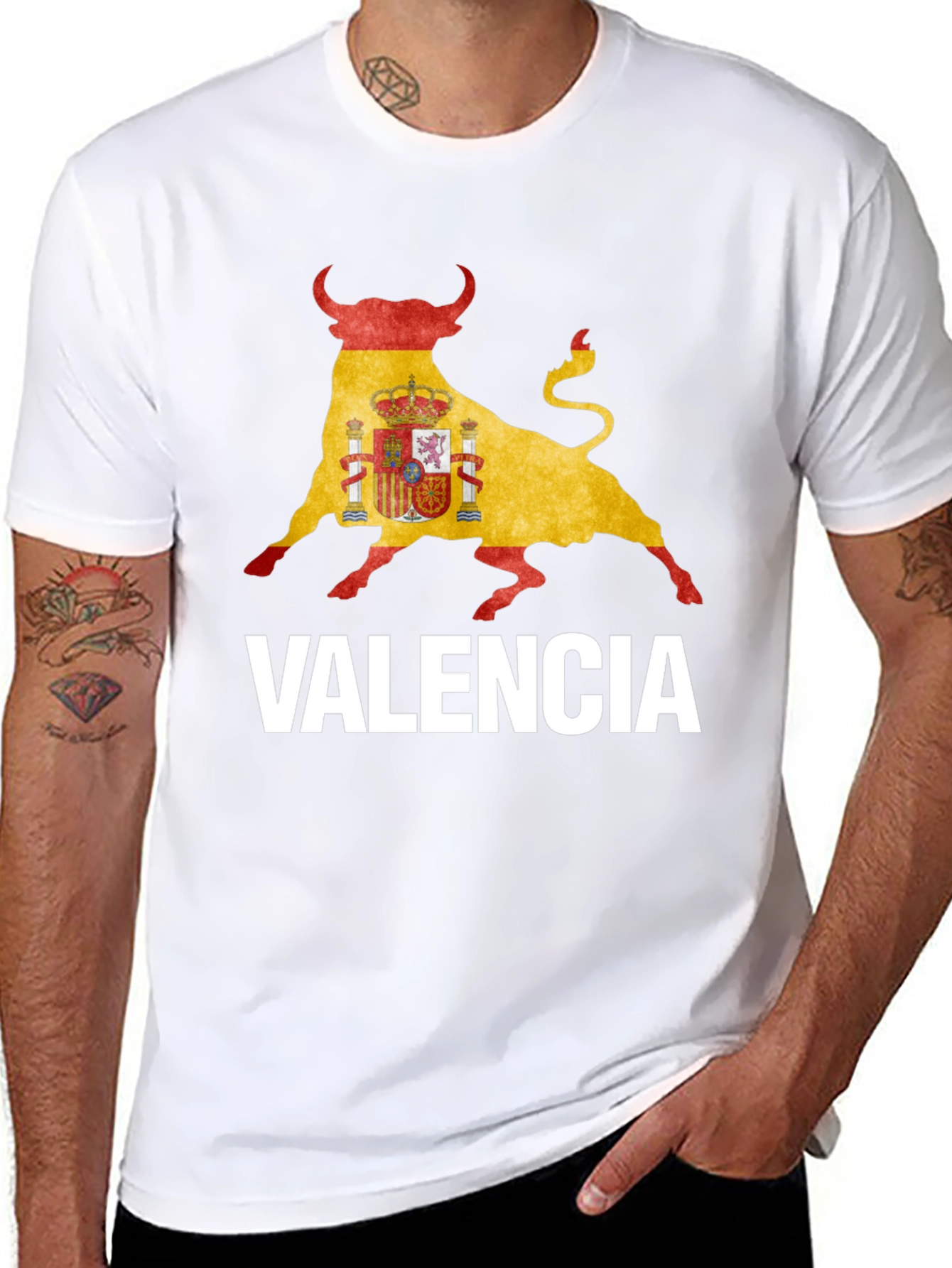 Valencia Spain Flag Bull T-Shirt