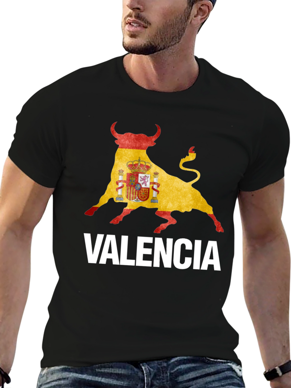 Valencia Spain Flag Bull T-Shirt