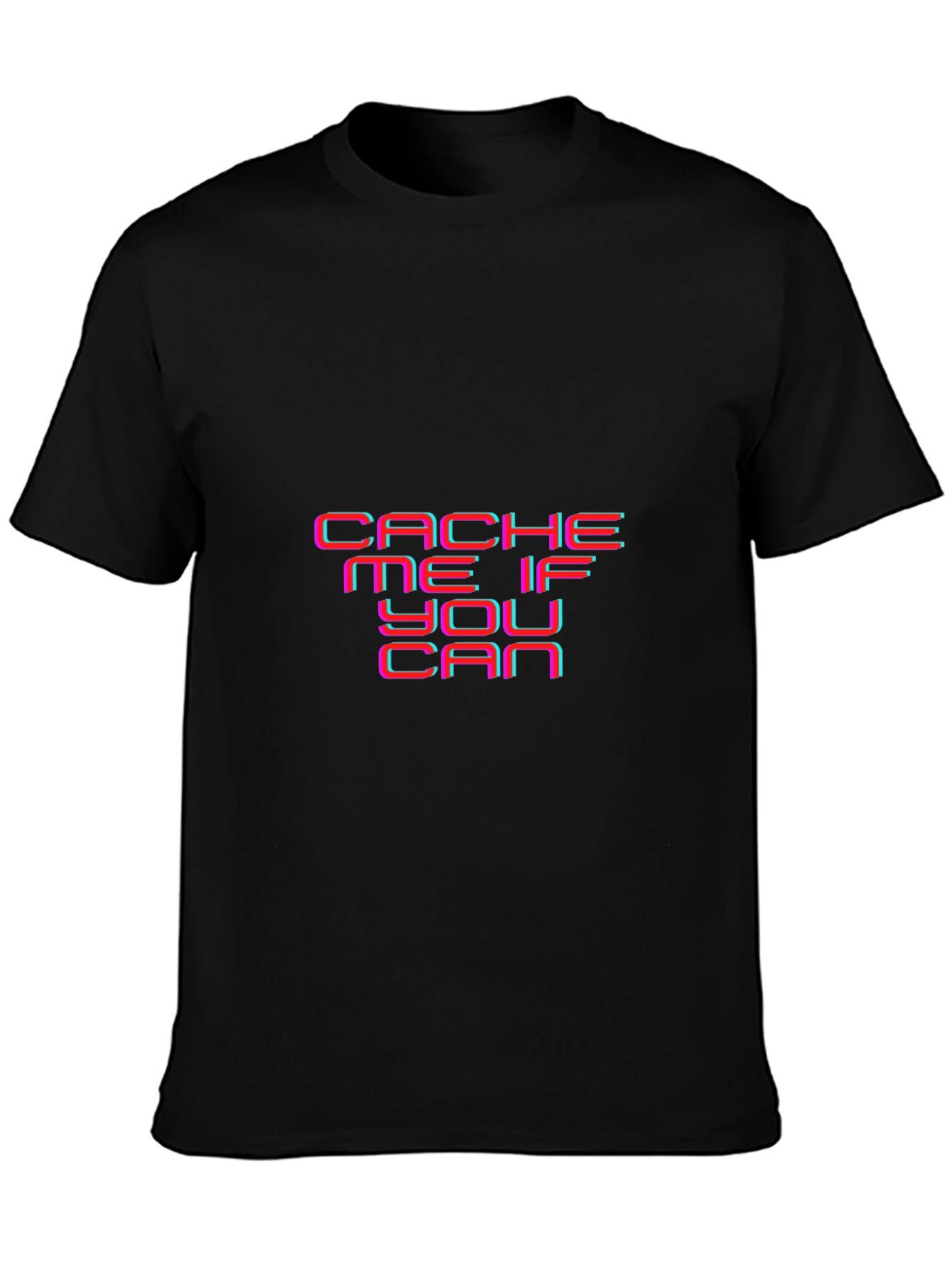 Cache Me If You Can Black Graphic Tee