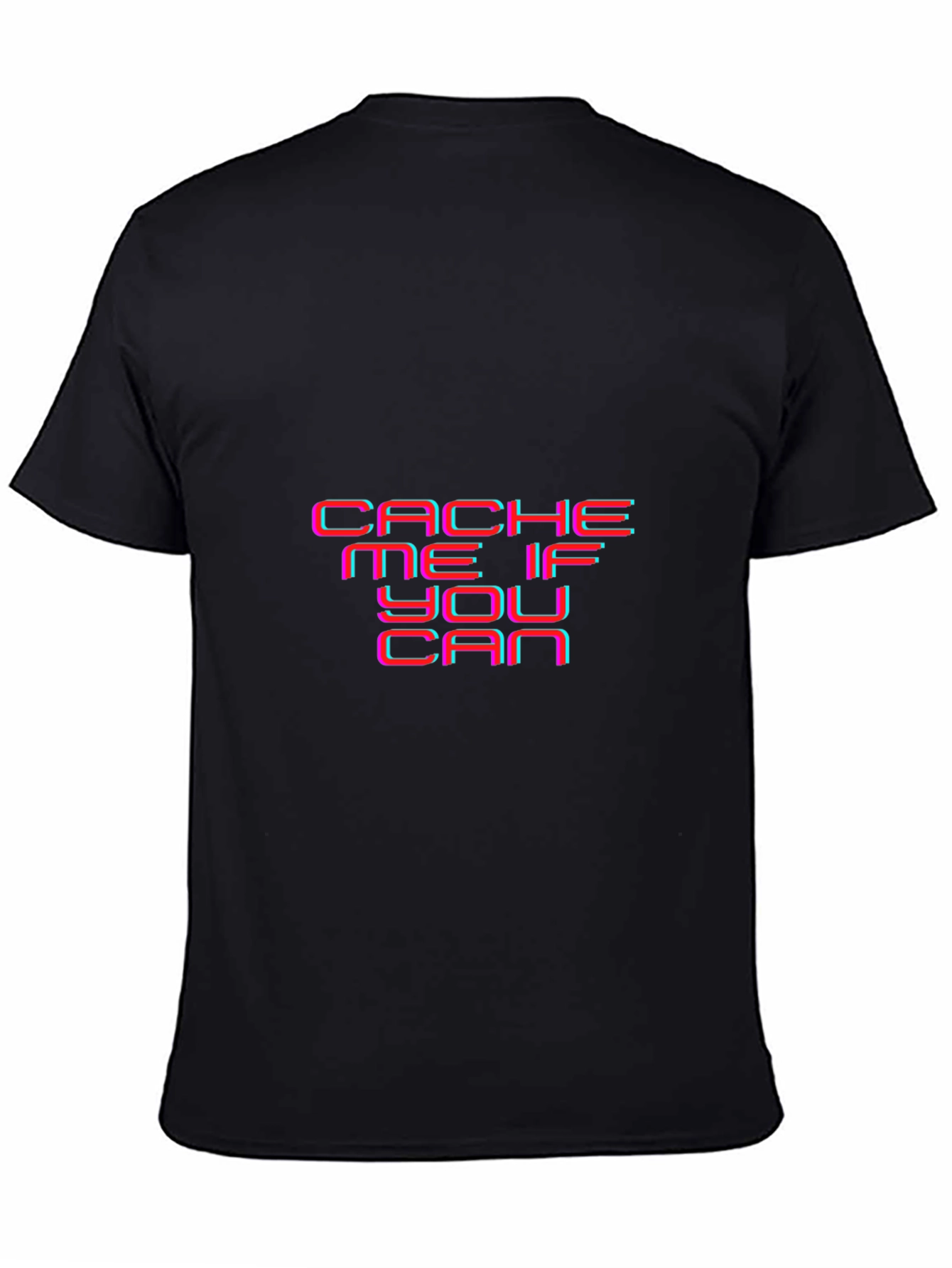 Cache Me If You Can Black Graphic Tee