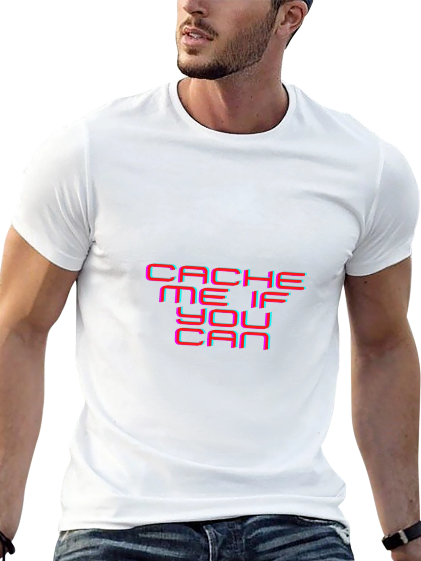 Cache Me If You Can Black Graphic Tee
