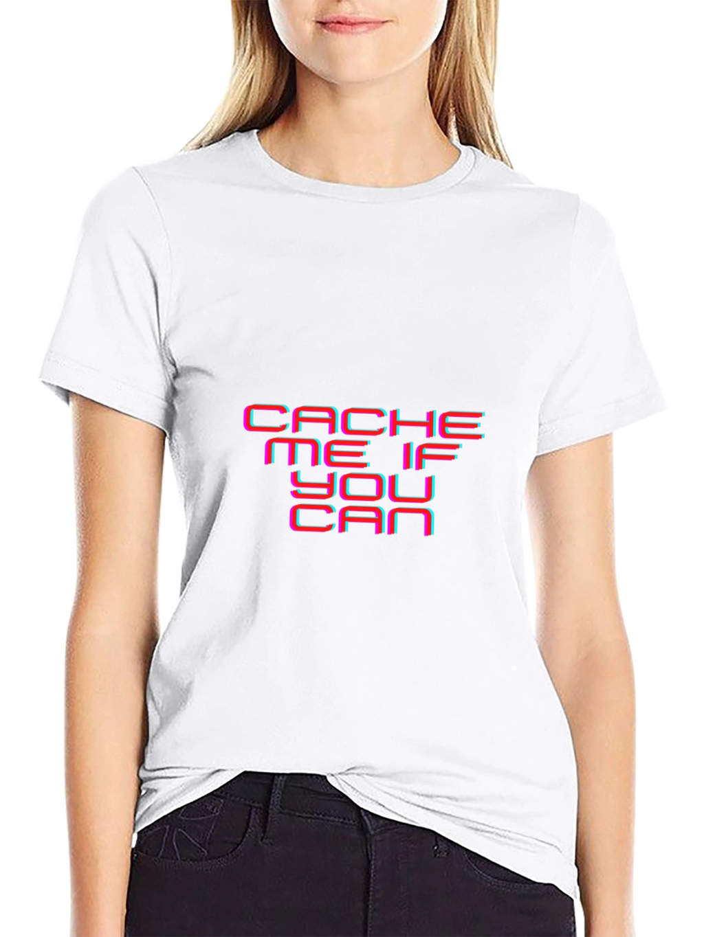 Cache Me If You Can Black Graphic Tee