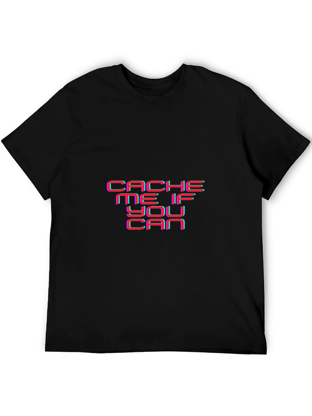 Cache Me If You Can Black Graphic Tee