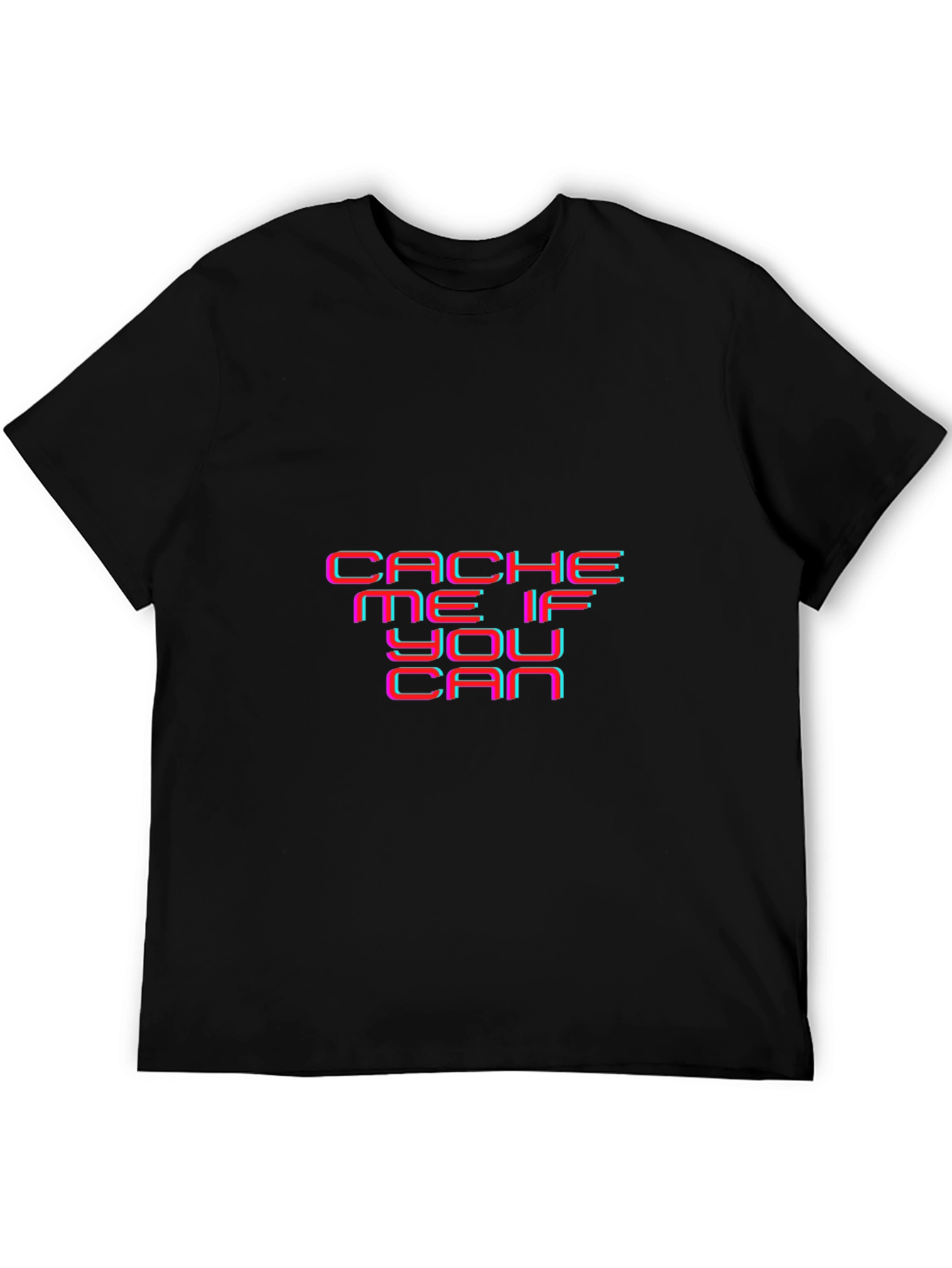 Cache Me If You Can Black Graphic Tee