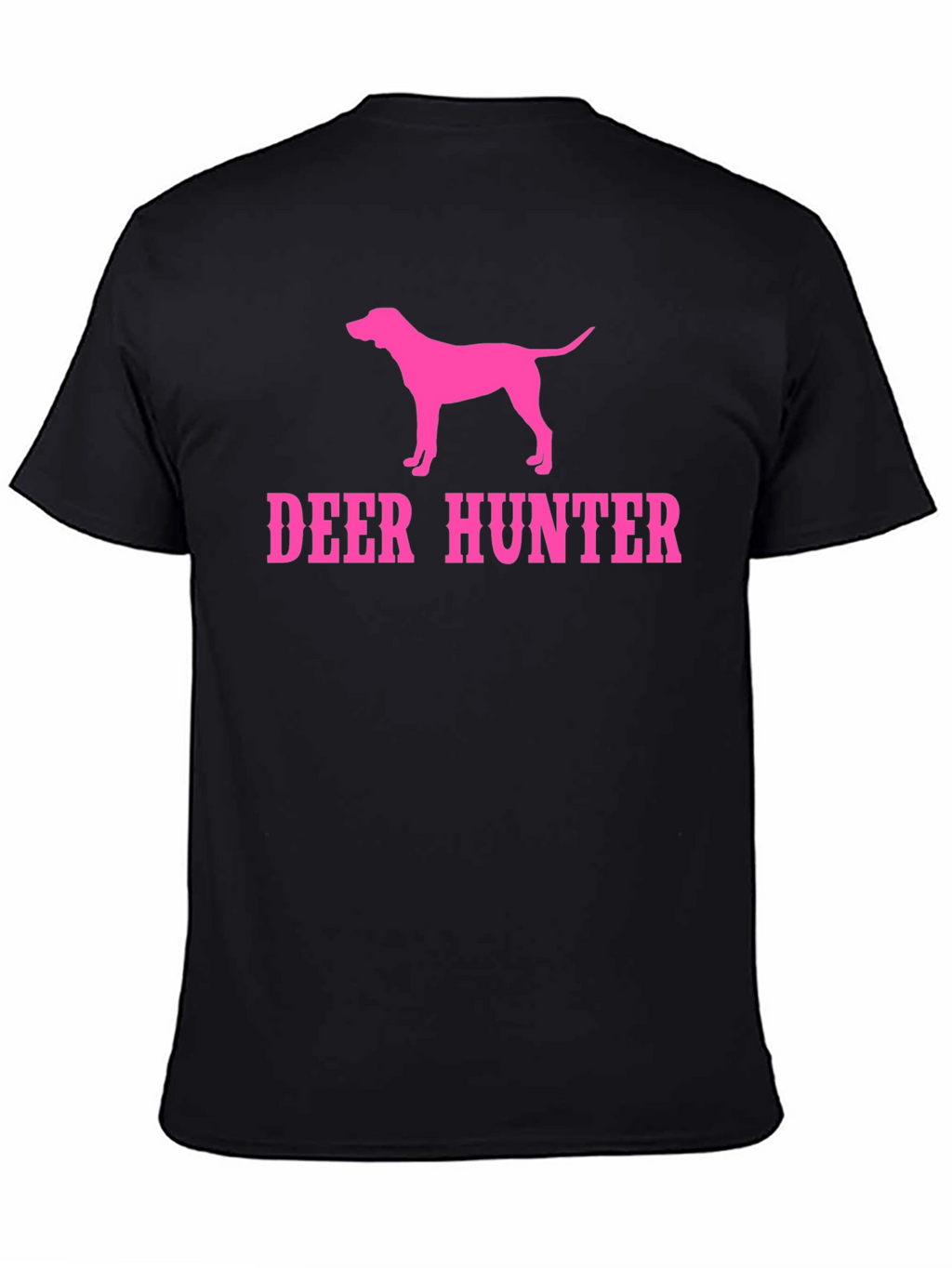 Deer Hunter Dog Graphic T-Shirt - Black Tee