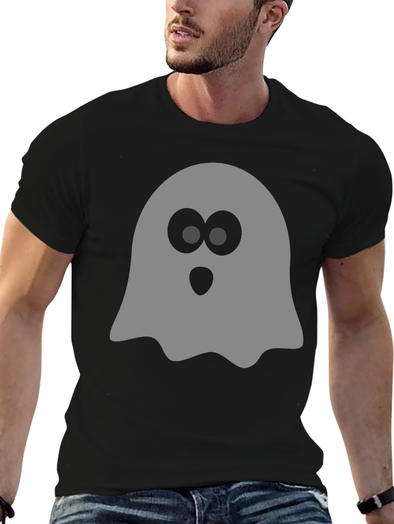 Spooky Ghost Graphic Tee - Halloween T-Shirt