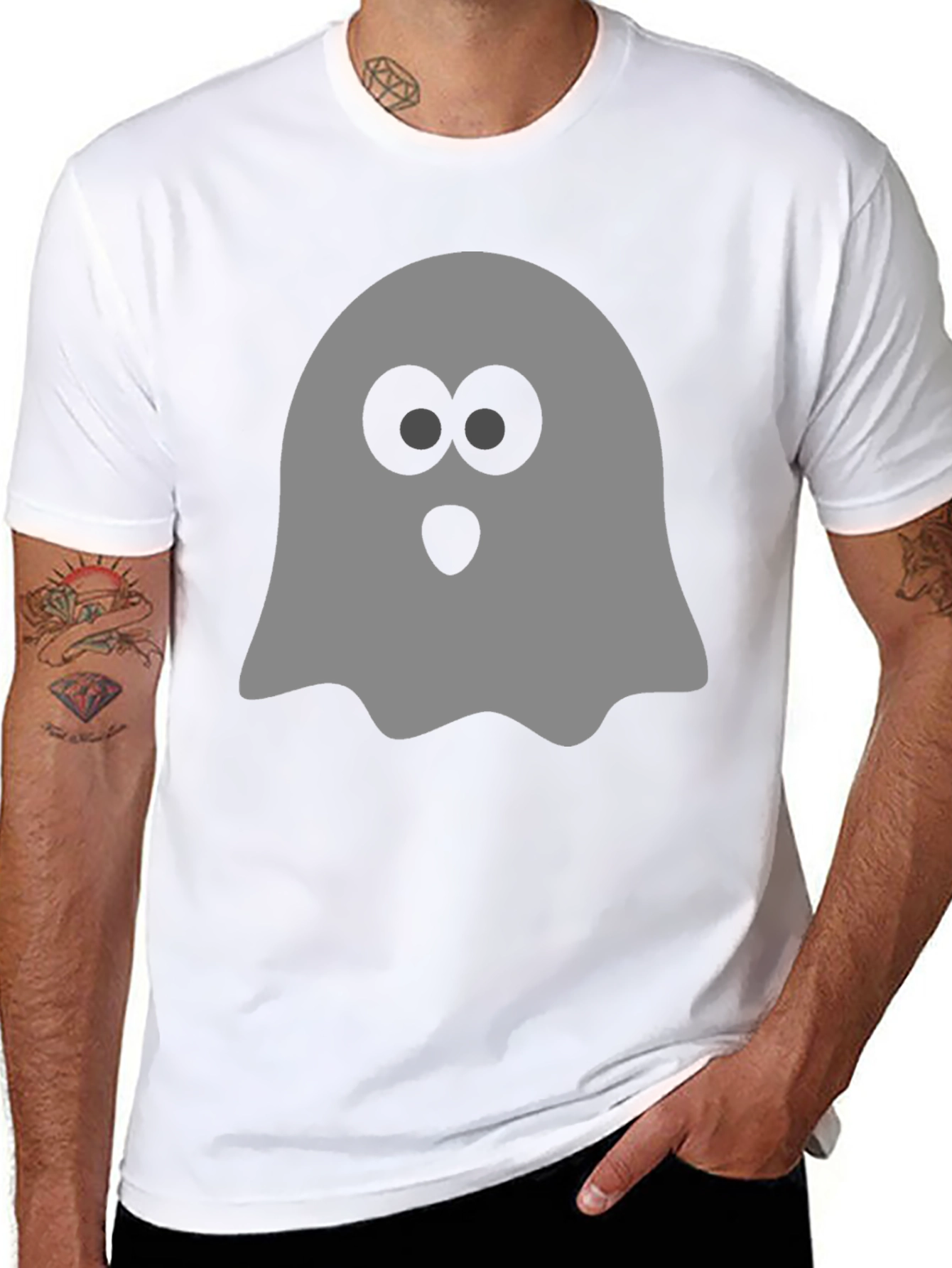 Spooky Ghost Graphic Tee - Halloween T-Shirt