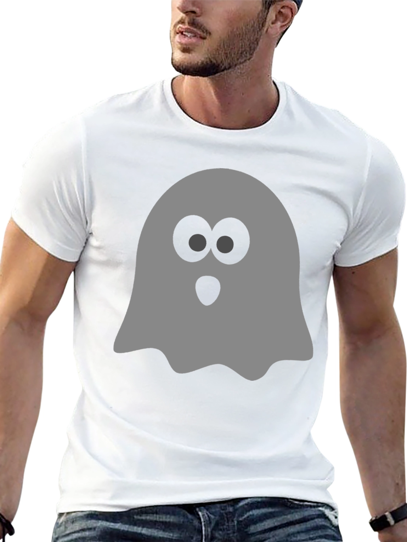 Spooky Ghost Graphic Tee - Halloween T-Shirt