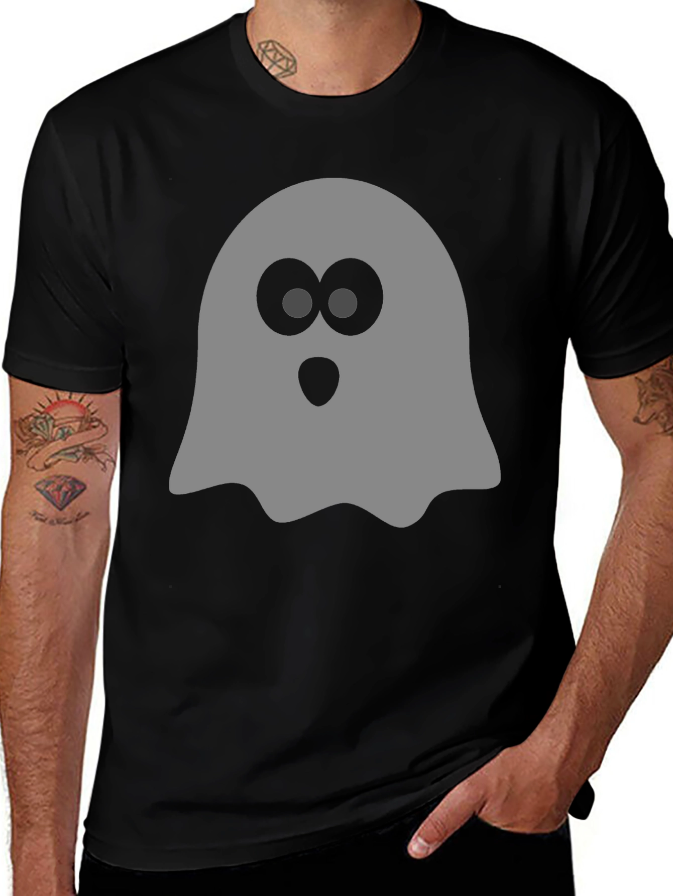 Spooky Ghost Graphic Tee - Halloween T-Shirt