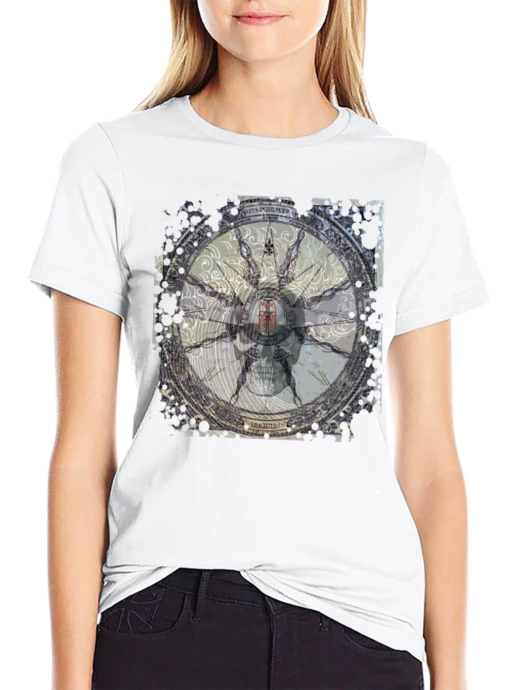 Skull Compass Black T-Shirt - Unique Graphic Tee