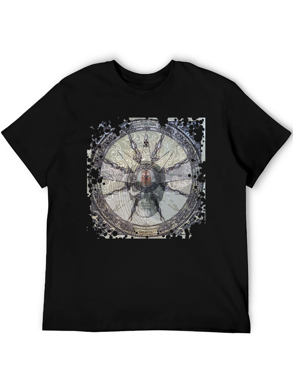Skull Compass Black T-Shirt - Unique Graphic Tee