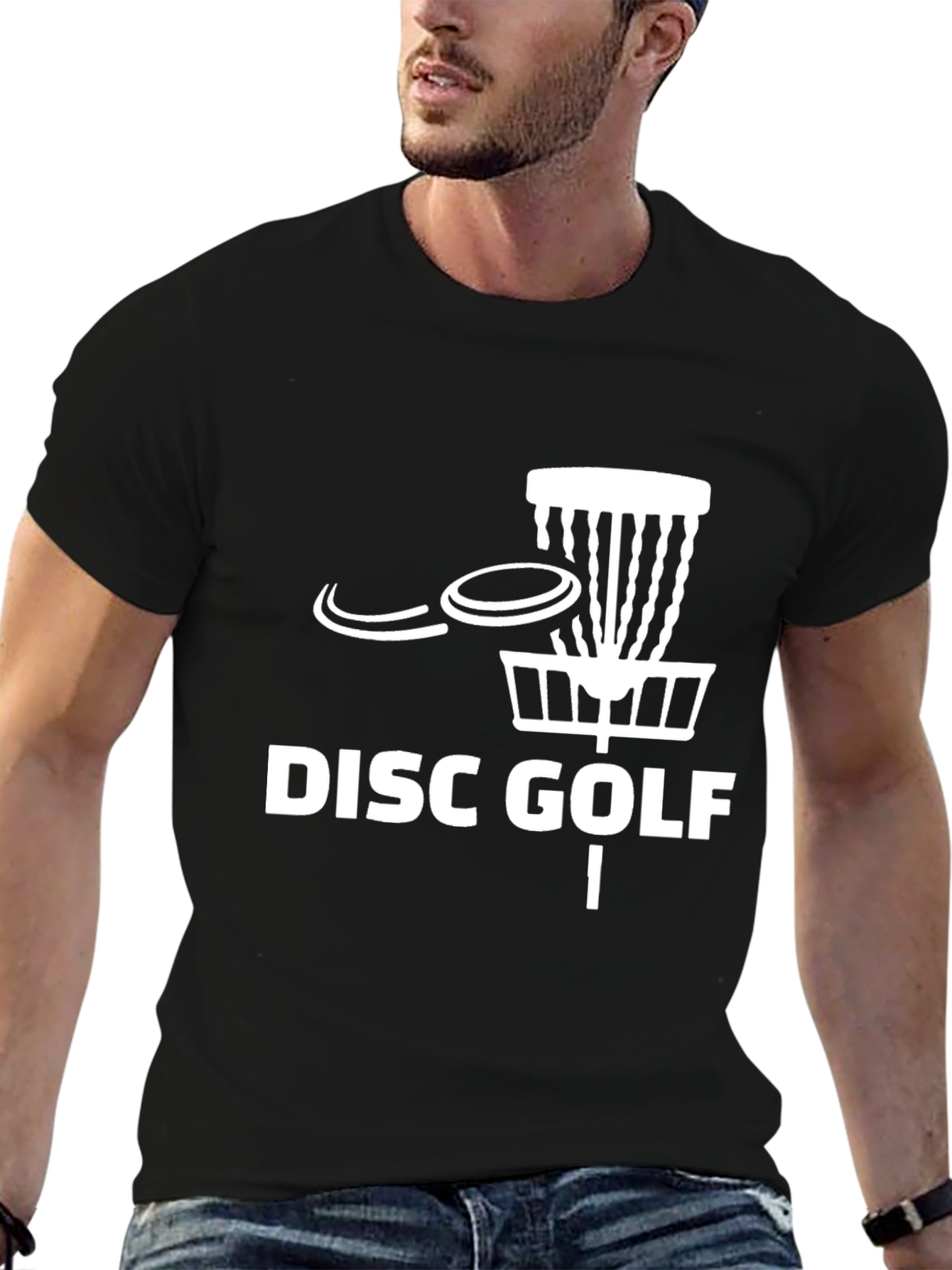 Disc Golf T-Shirt - Black Cotton Blend Tee