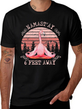 Namastay 6 Feet Away Flamingo T-Shirt
