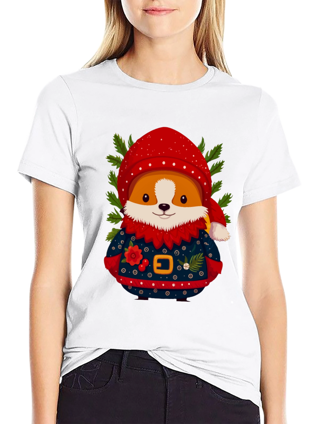 Festive Corgi Christmas T-Shirt