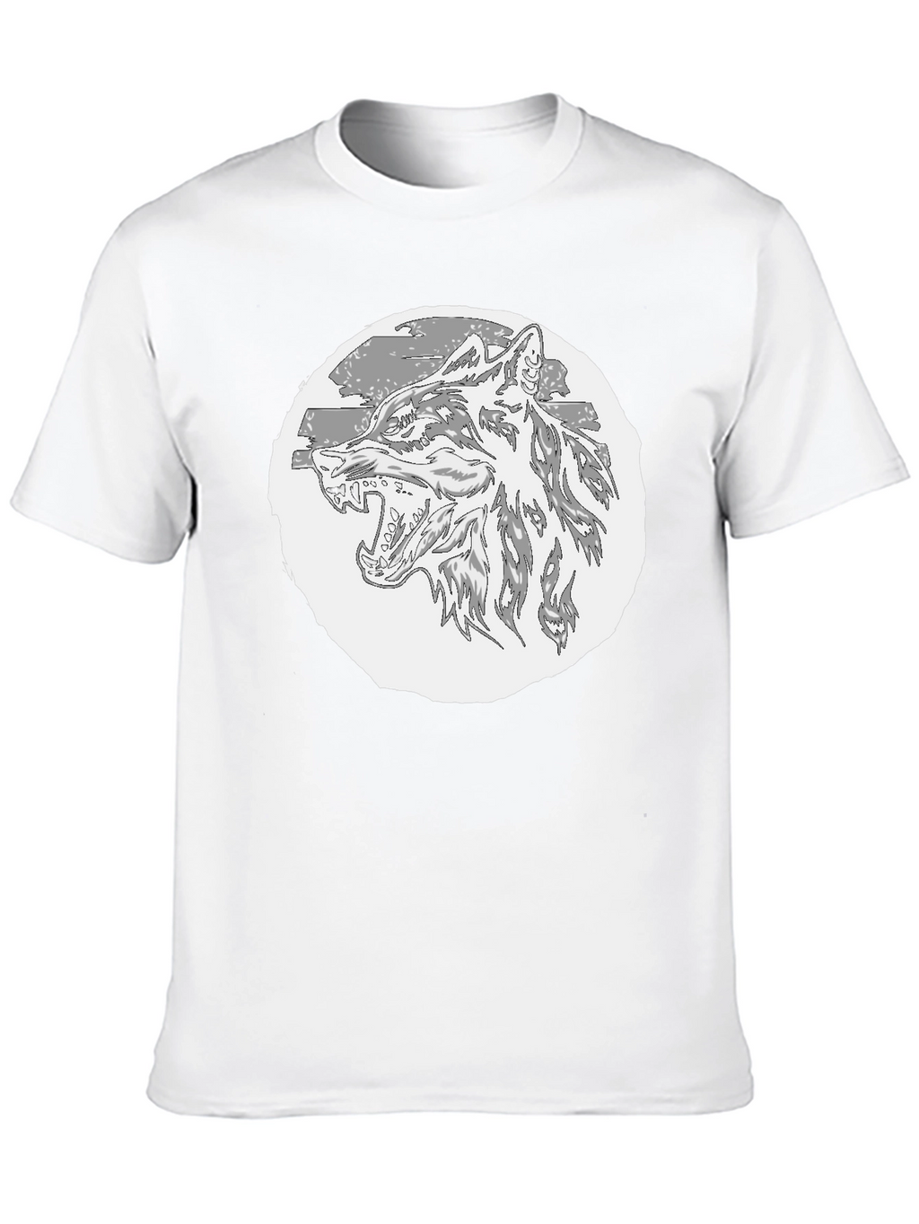 Wolf Graphic T-Shirt - Black Crew Neck Tee