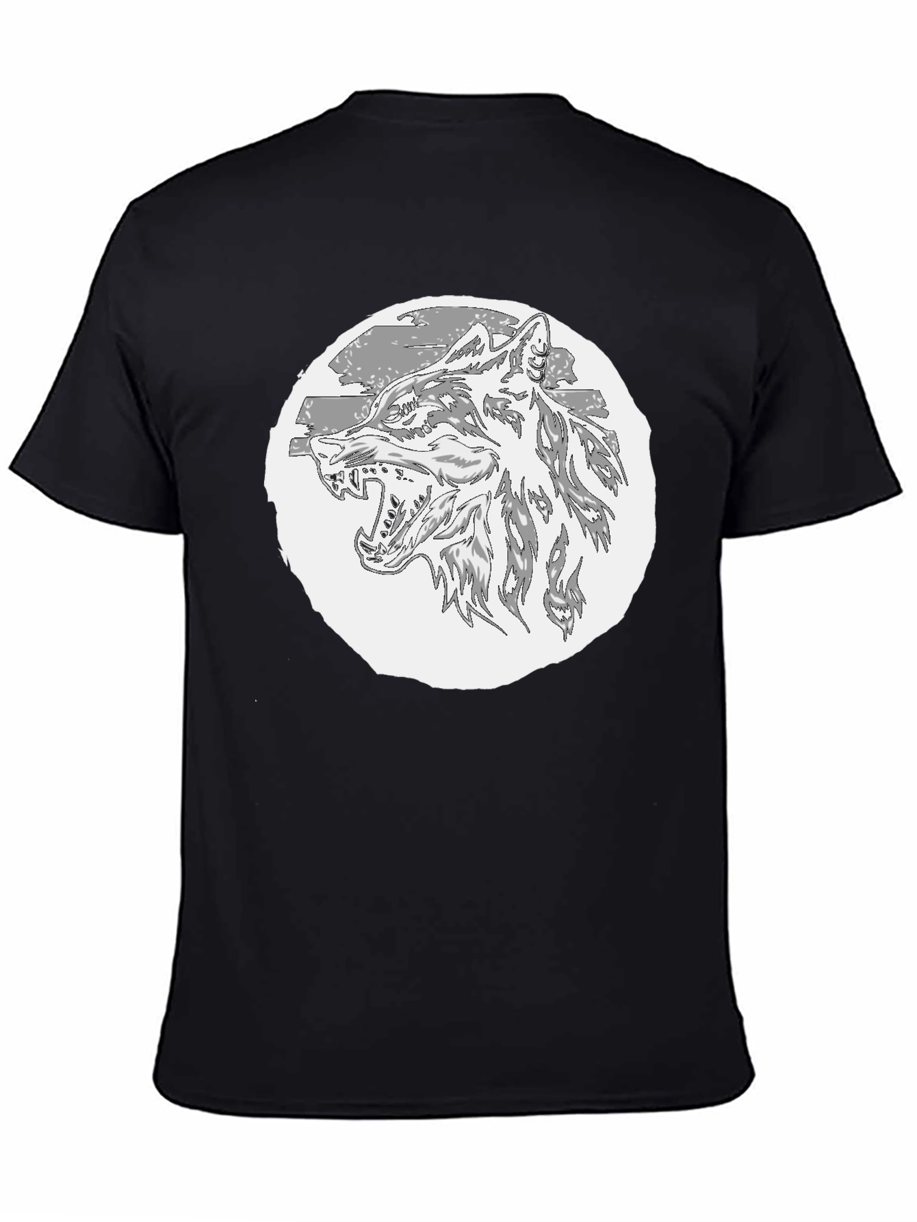Wolf Graphic T-Shirt - Black Crew Neck Tee