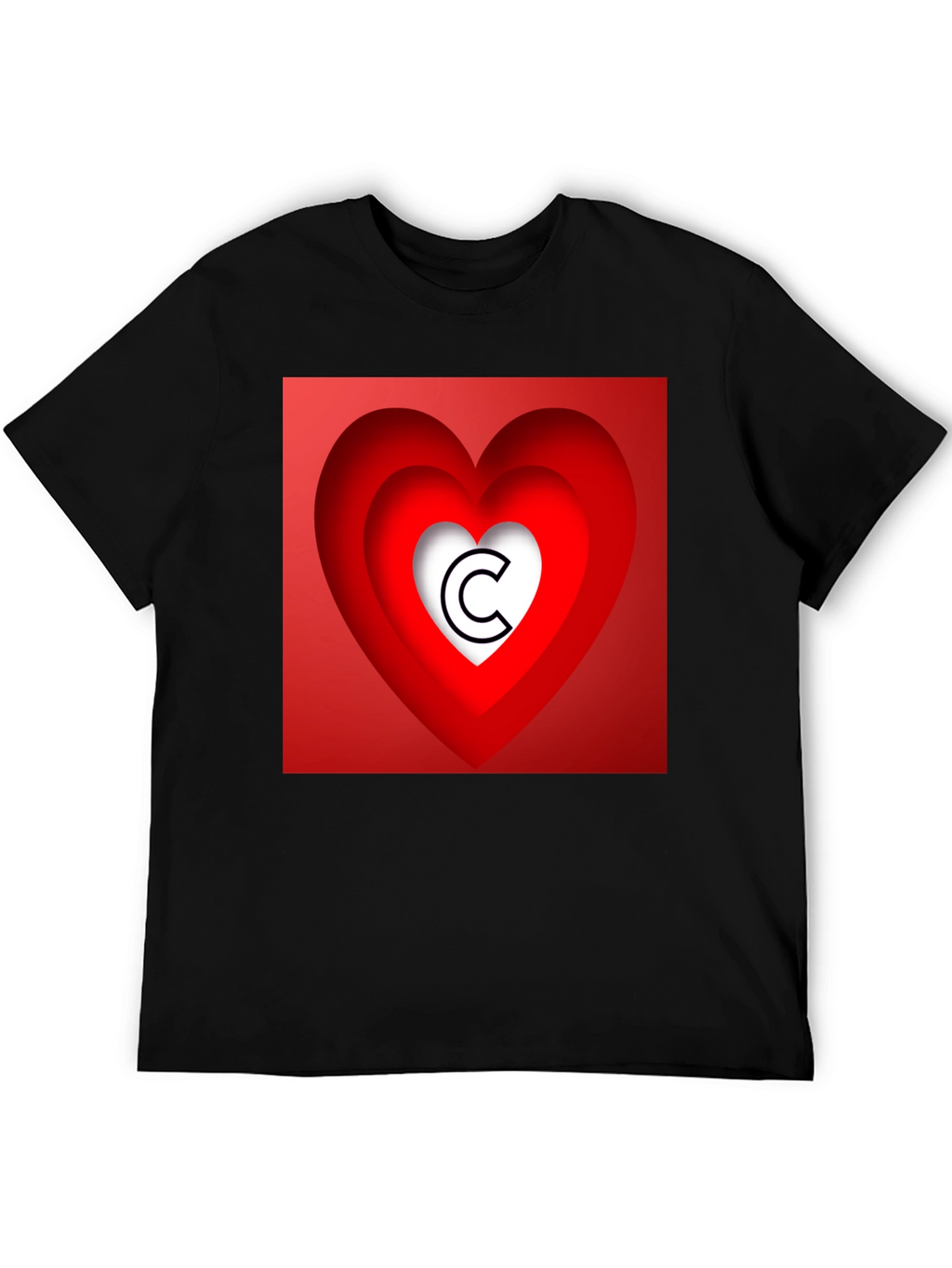 Heart Initial C Graphic T-Shirt