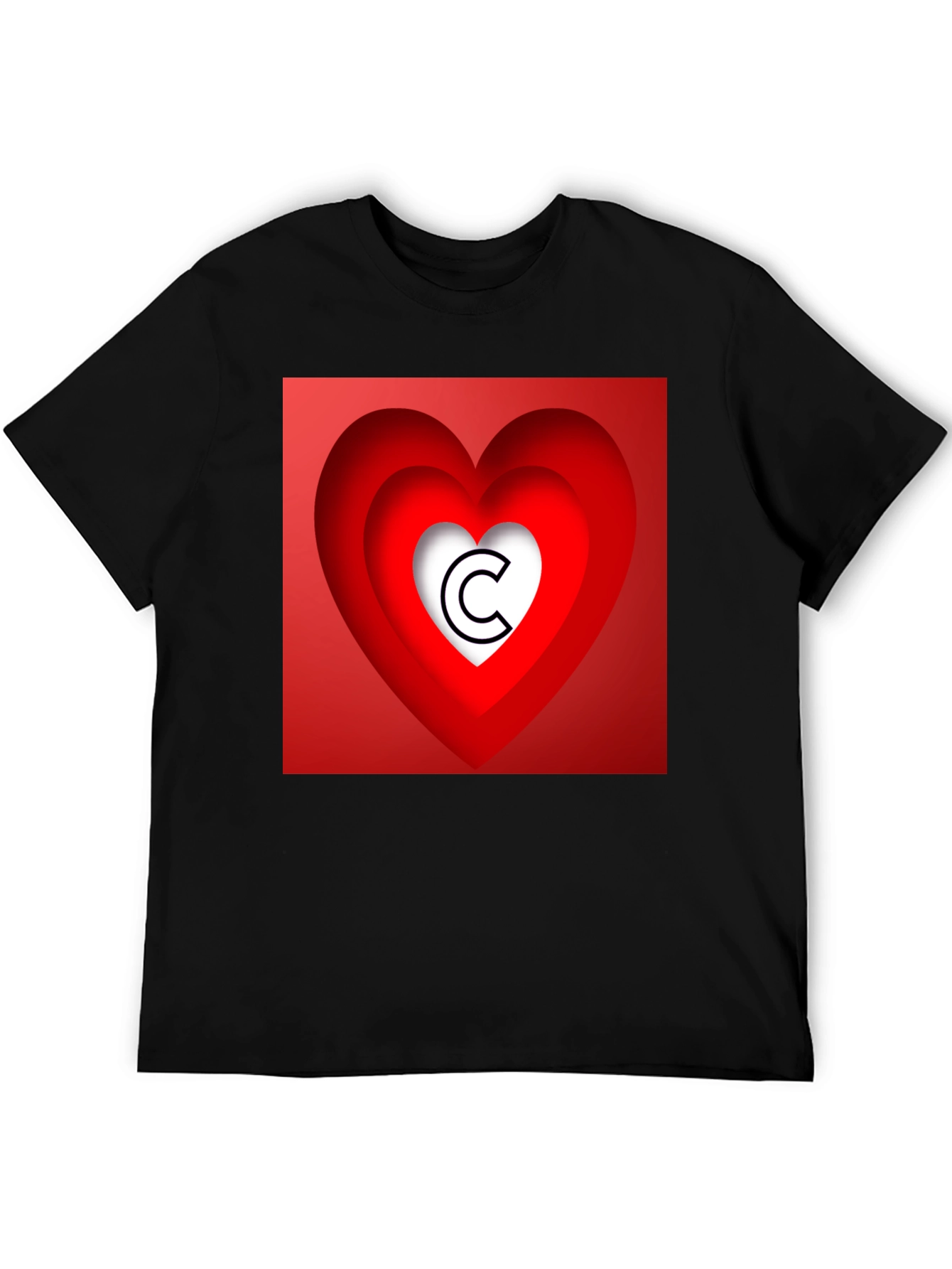 Heart Initial C Graphic T-Shirt