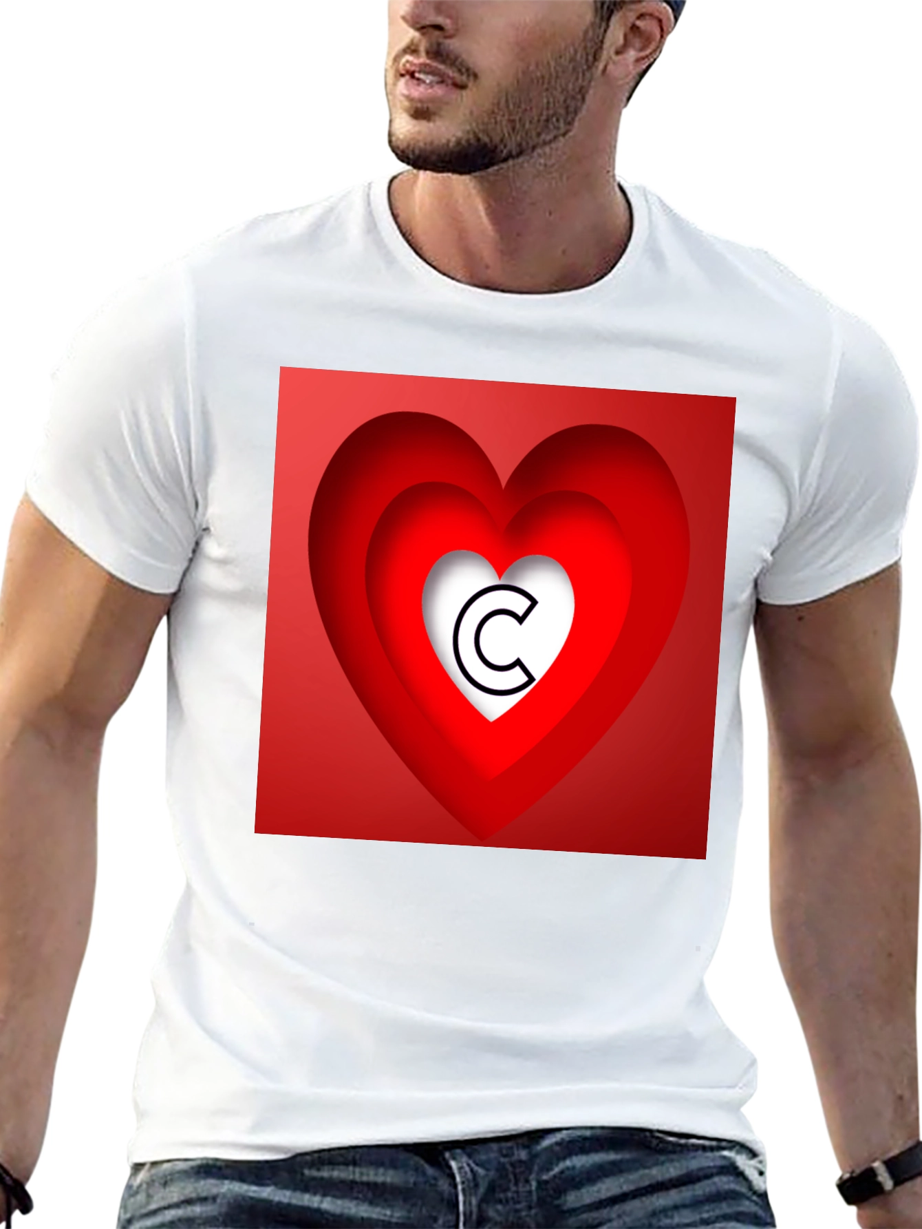 Heart Initial C Graphic T-Shirt