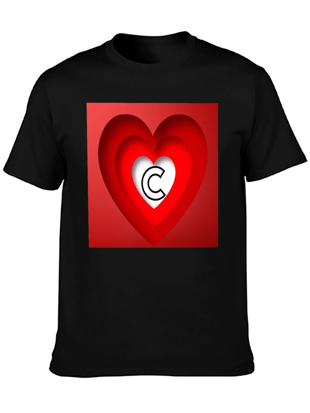 Heart Initial C Graphic T-Shirt