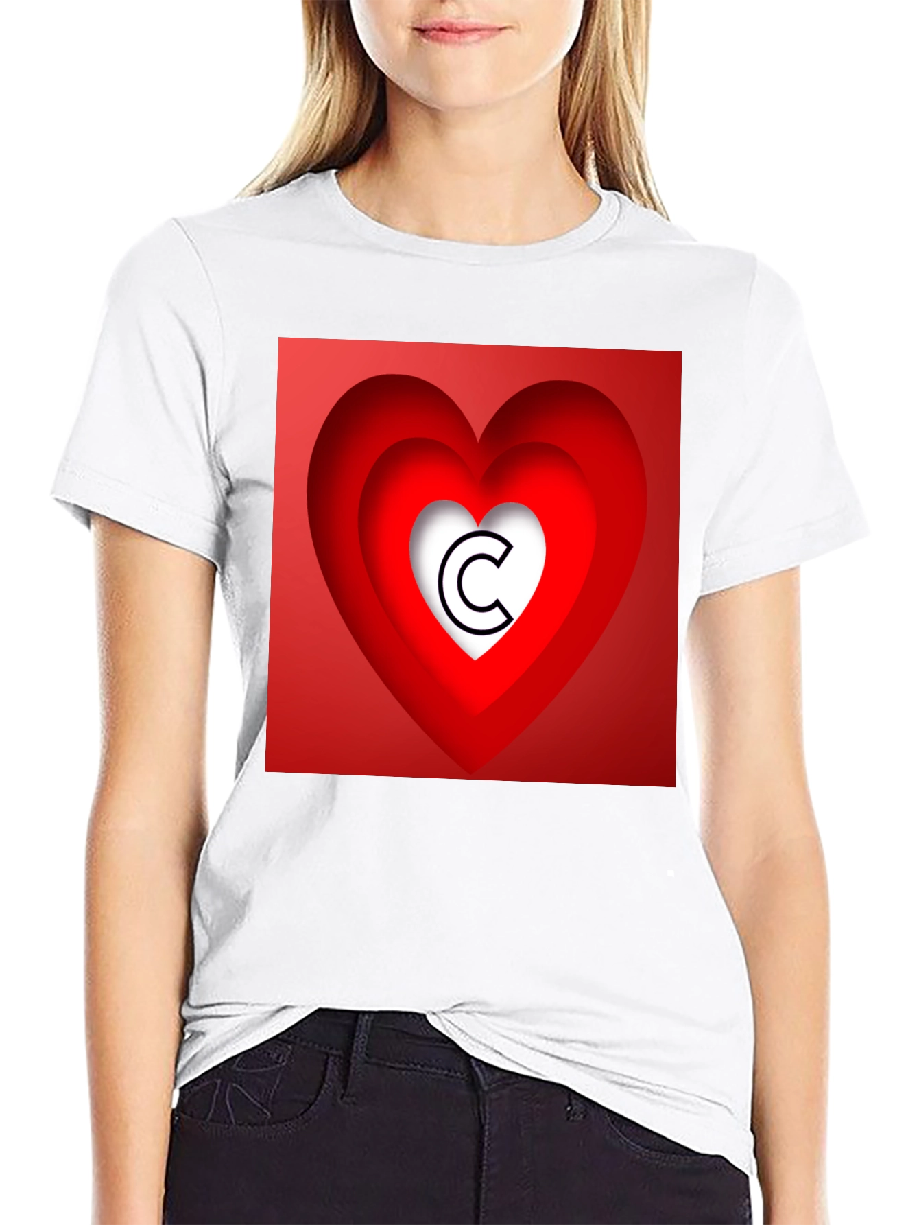 Heart Initial C Graphic T-Shirt