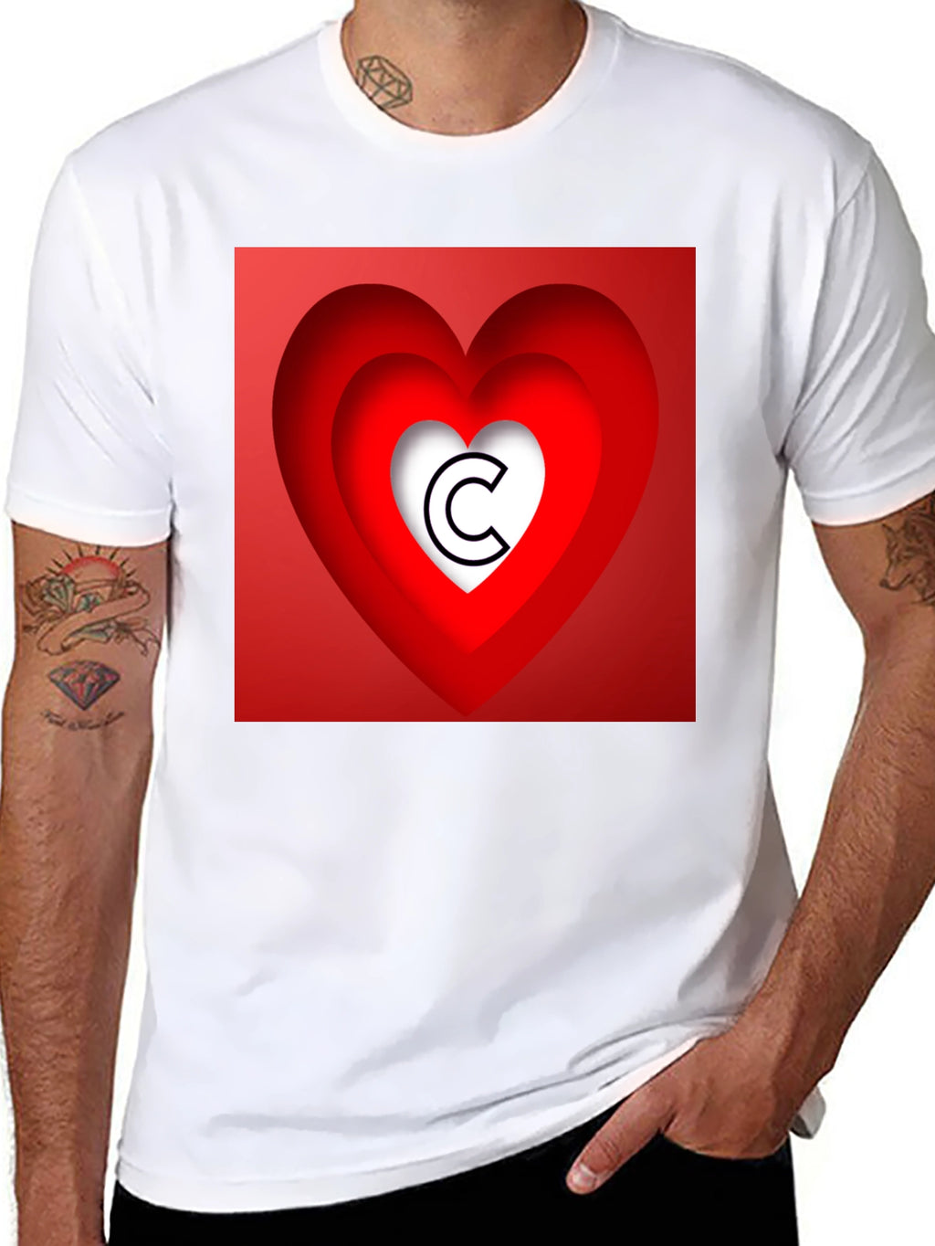 Heart Initial C Graphic T-Shirt