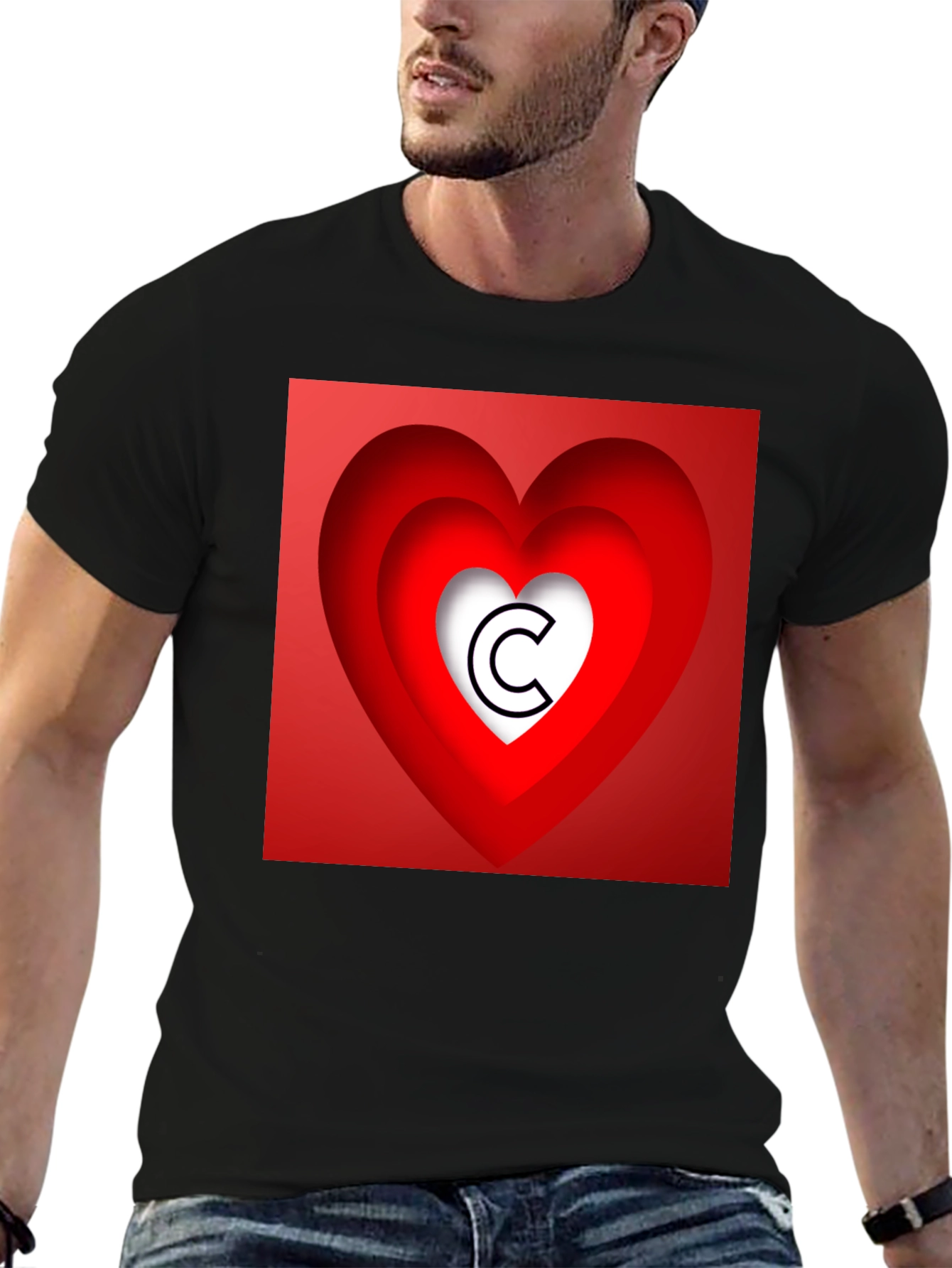 Heart Initial C Graphic T-Shirt