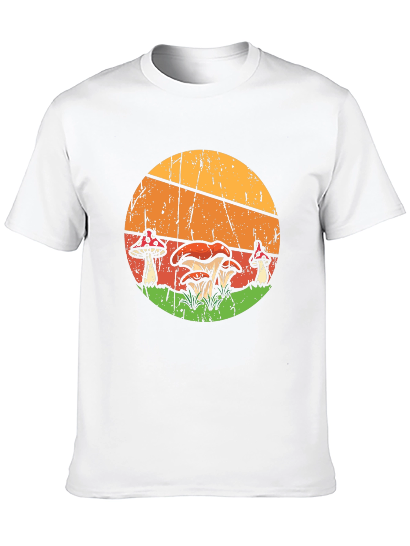 Retro Mushroom Graphic Tee - Black Cotton T-Shirt