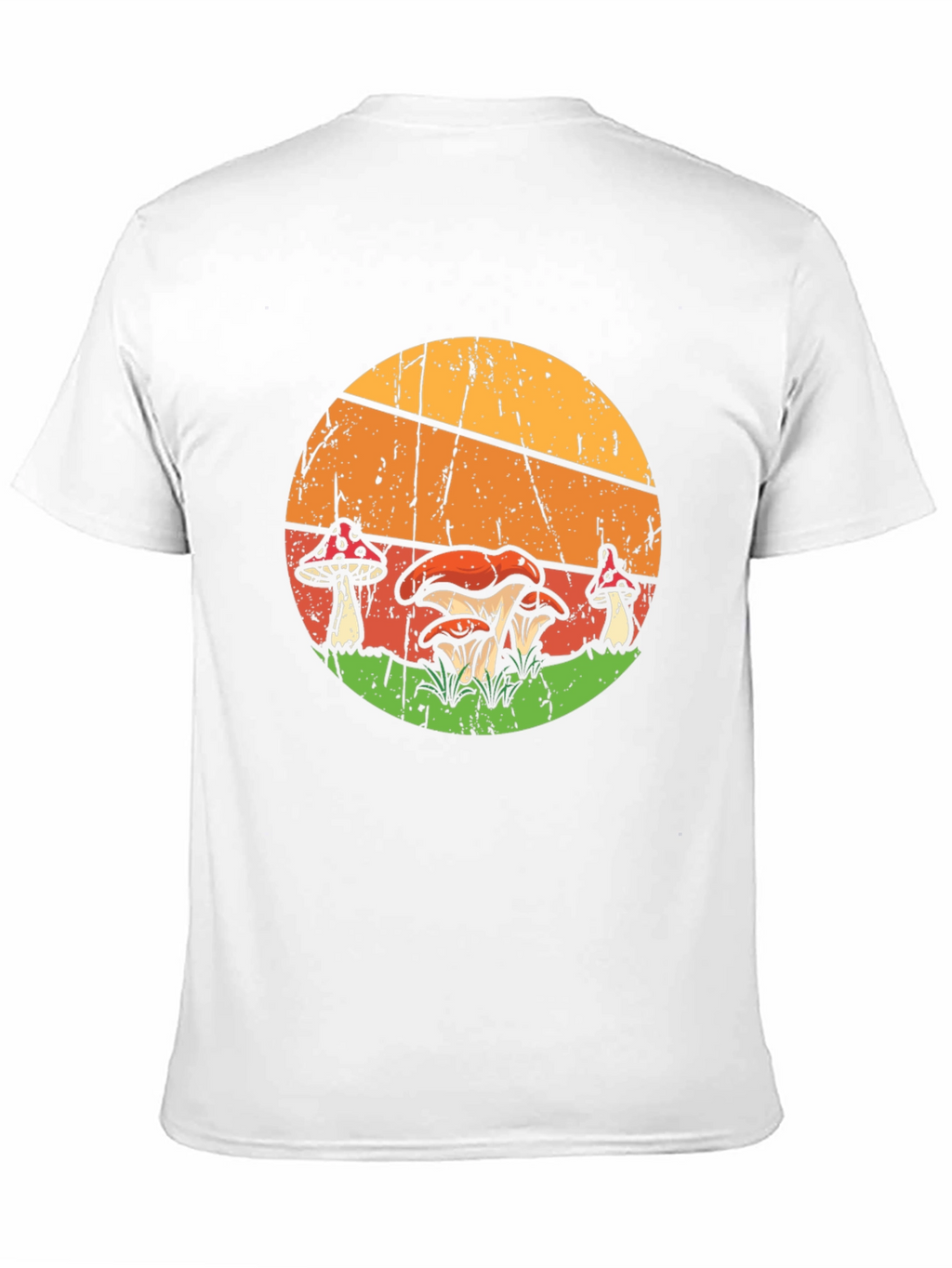 Retro Mushroom Graphic Tee - Black Cotton T-Shirt