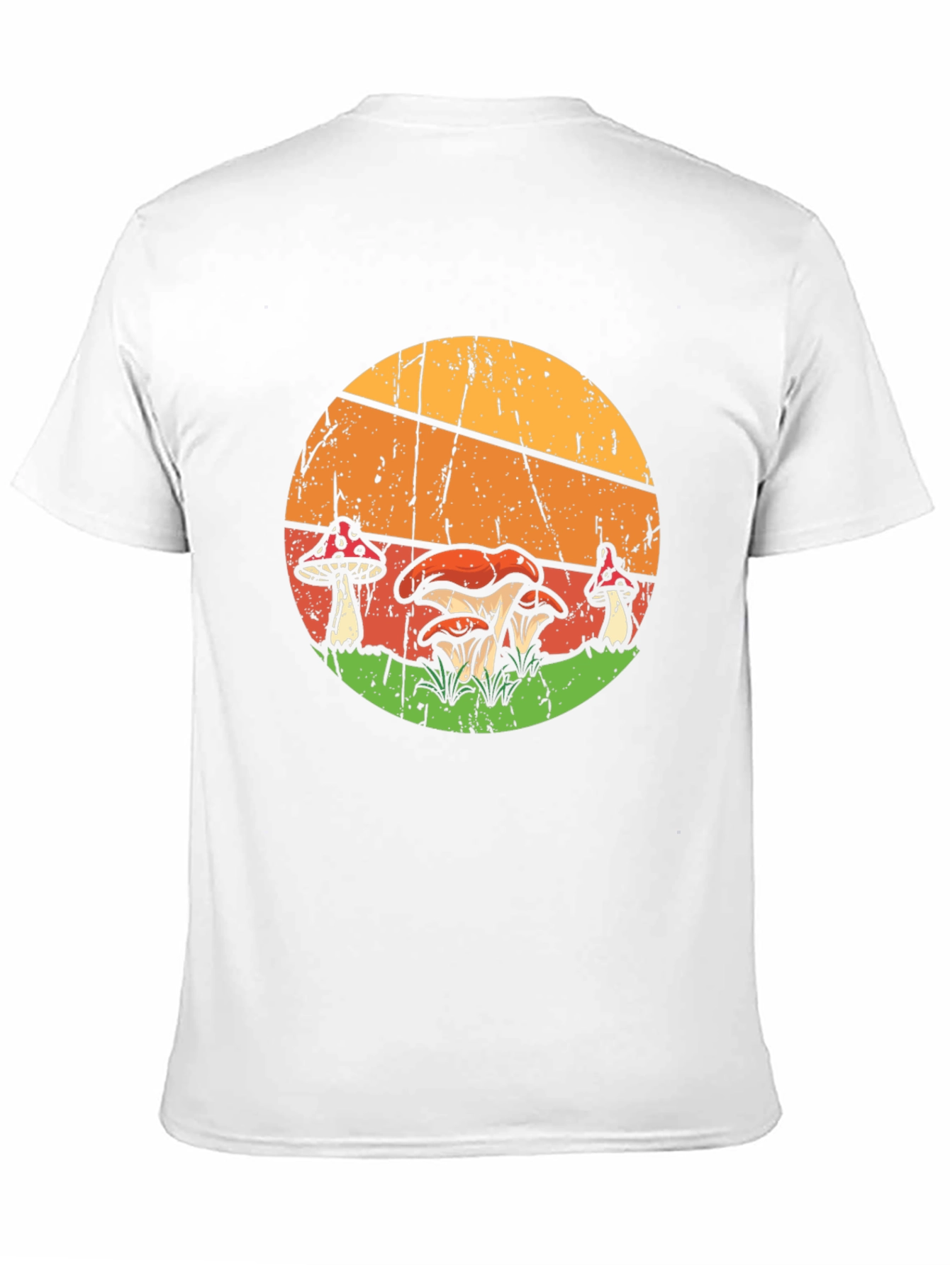 Retro Mushroom Graphic Tee - Black Cotton T-Shirt