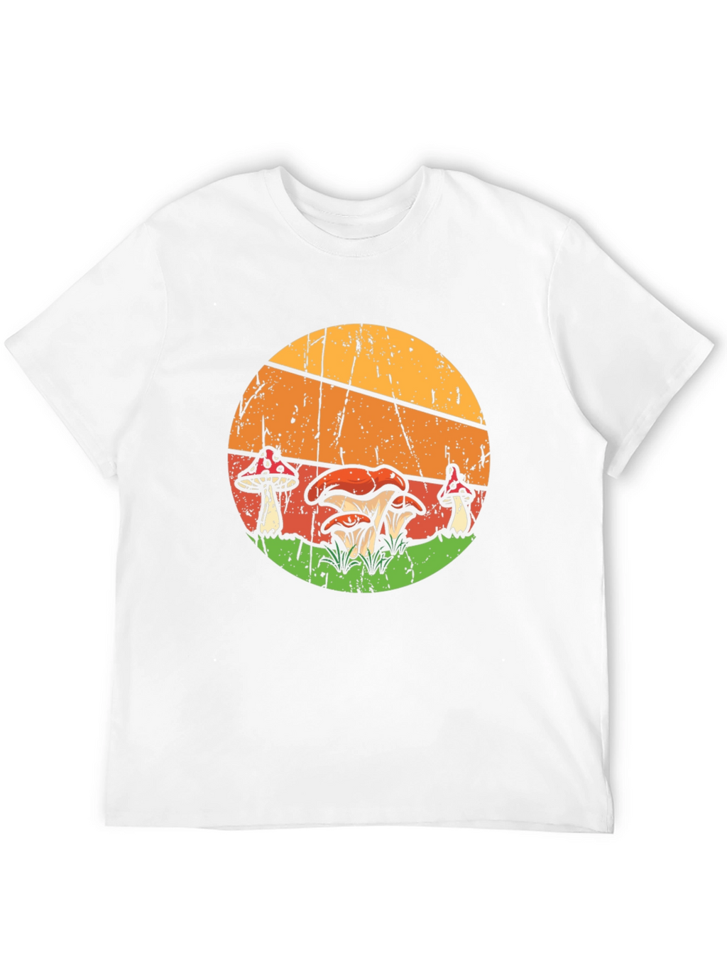 Retro Mushroom Graphic Tee - Black Cotton T-Shirt