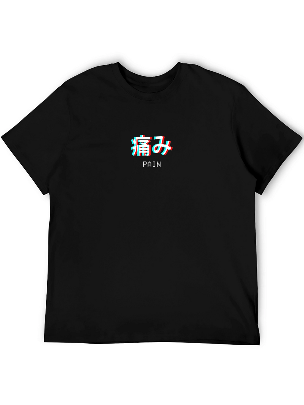 Pain Aesthetic Graphic Tee - Black Crew Neck