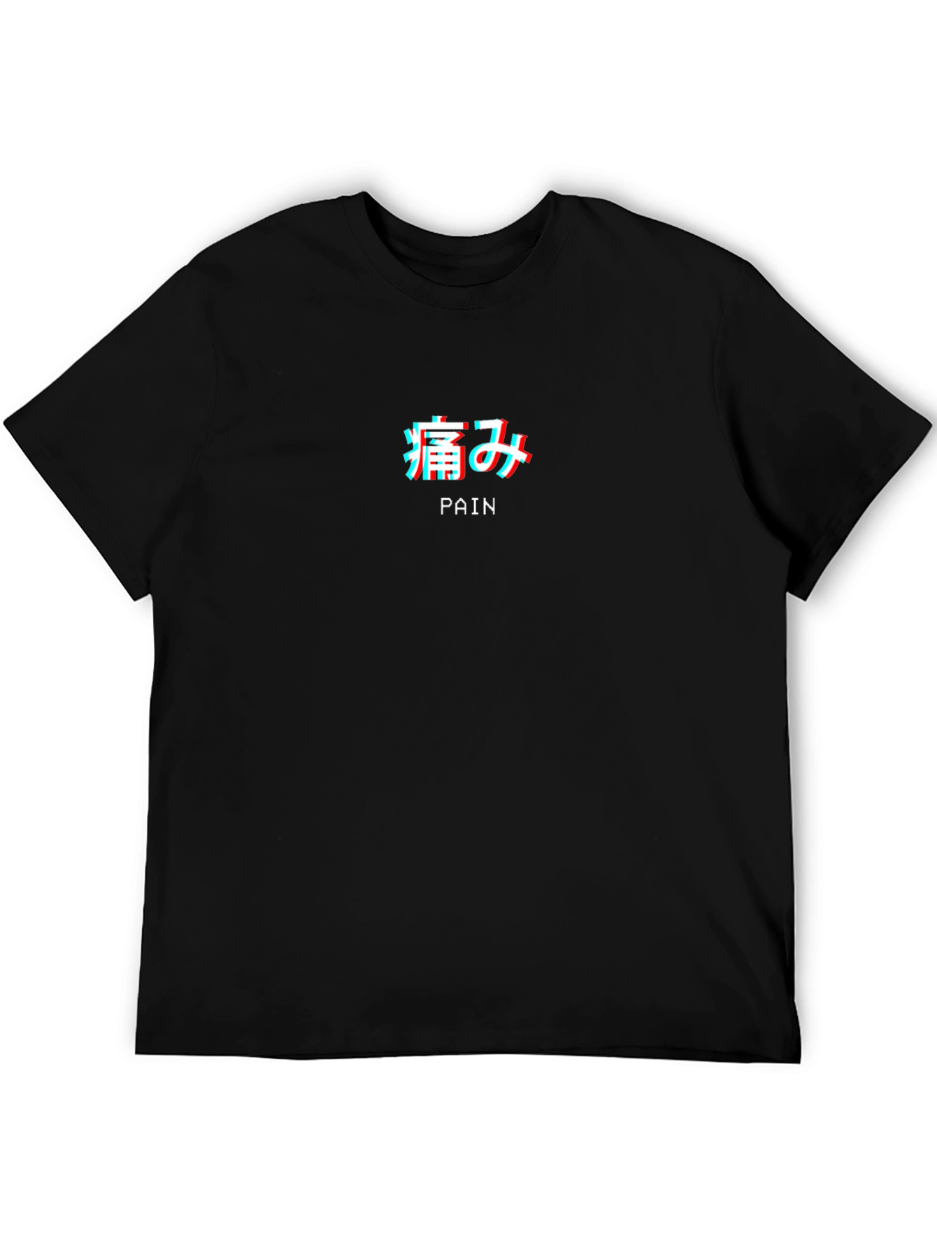 Pain Aesthetic Graphic Tee - Black Crew Neck
