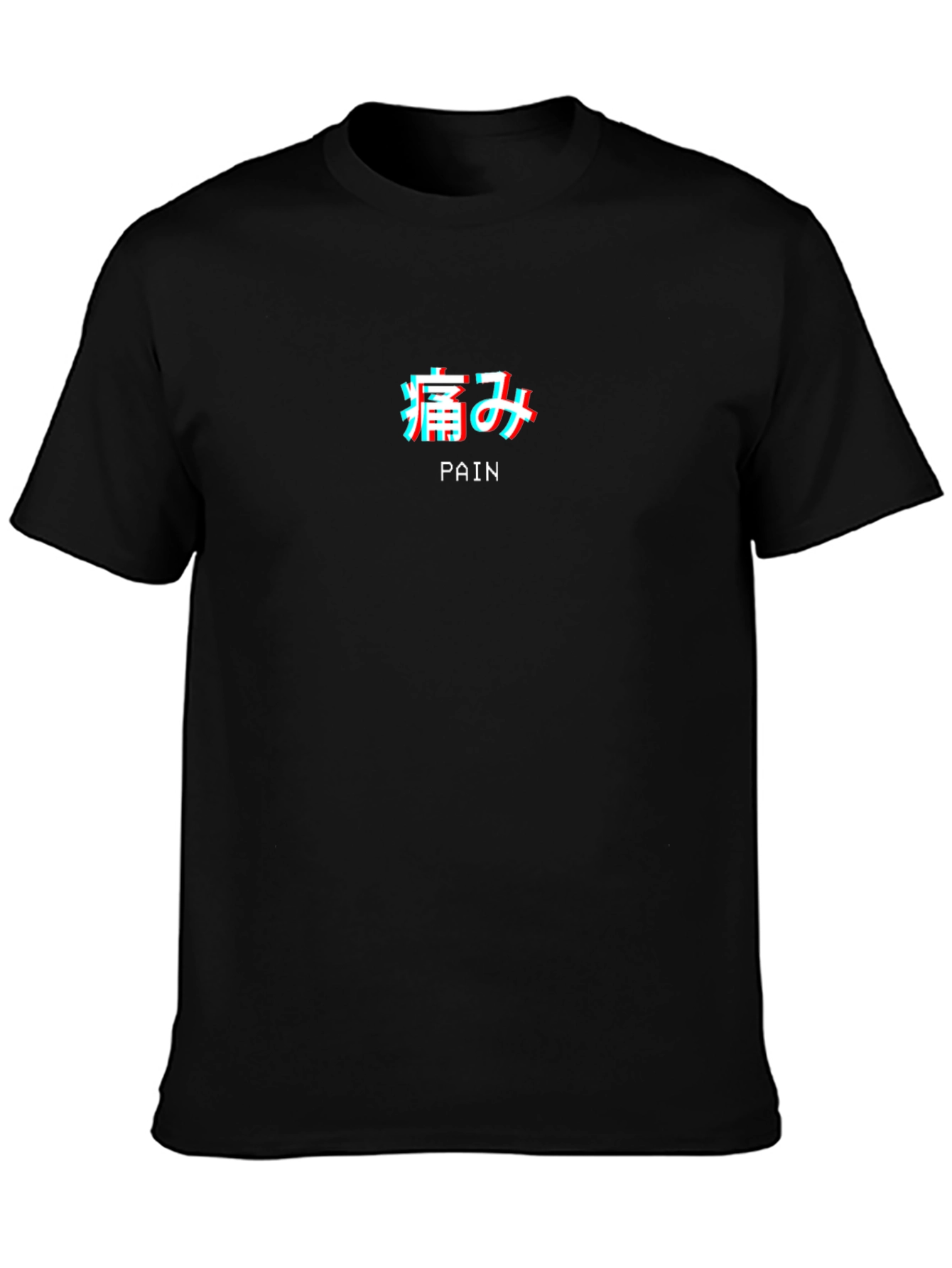 Pain Aesthetic Graphic Tee - Black Crew Neck