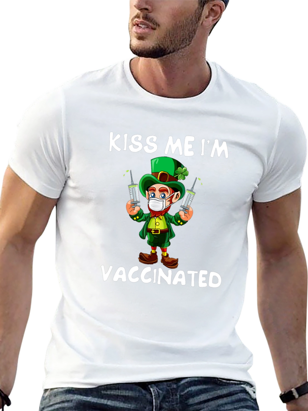 Kiss Me Im Vaccinated St Patricks Day T-Shirt