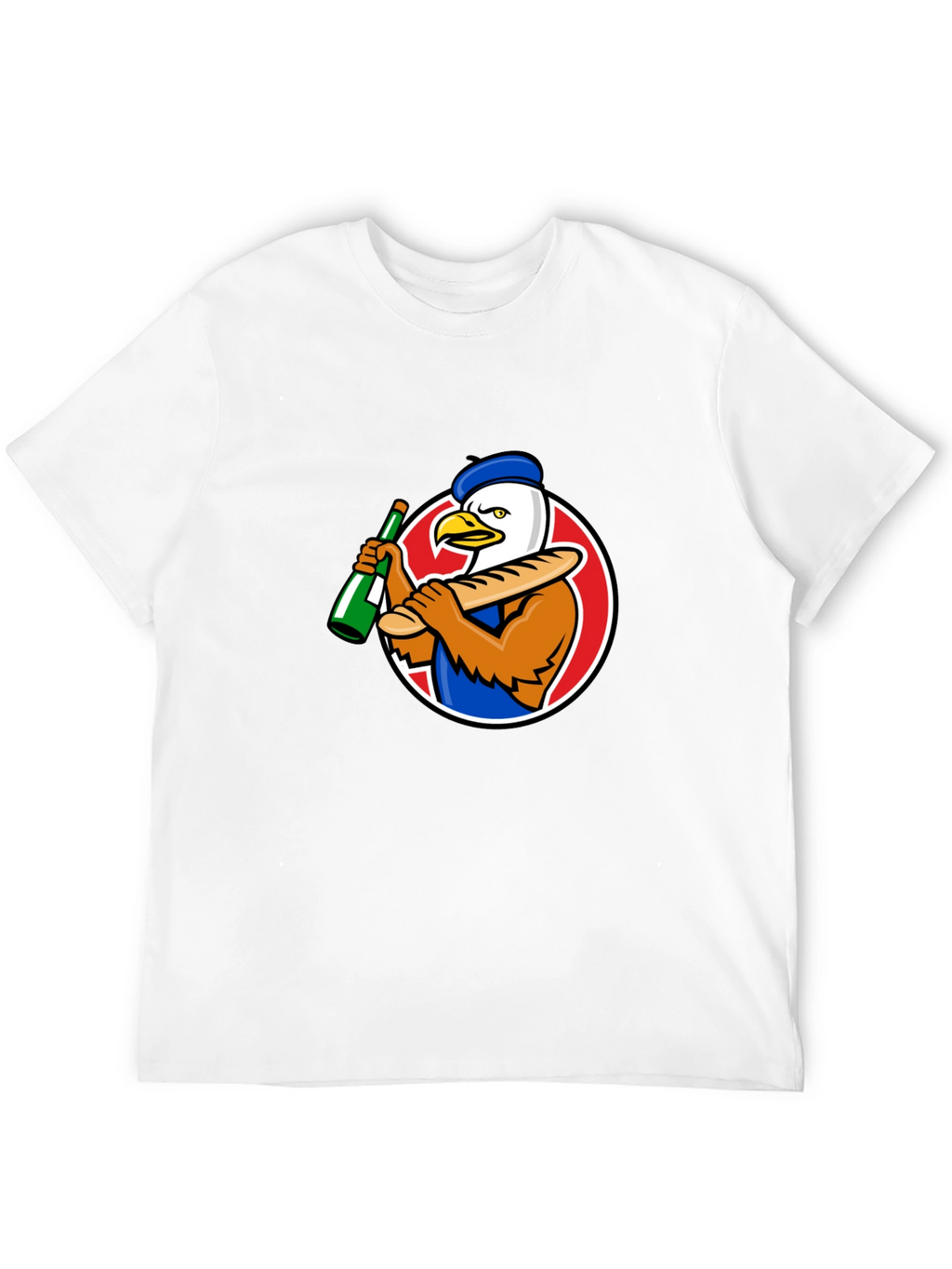 French Eagle Graphic Tee - Novelty T-Shirt