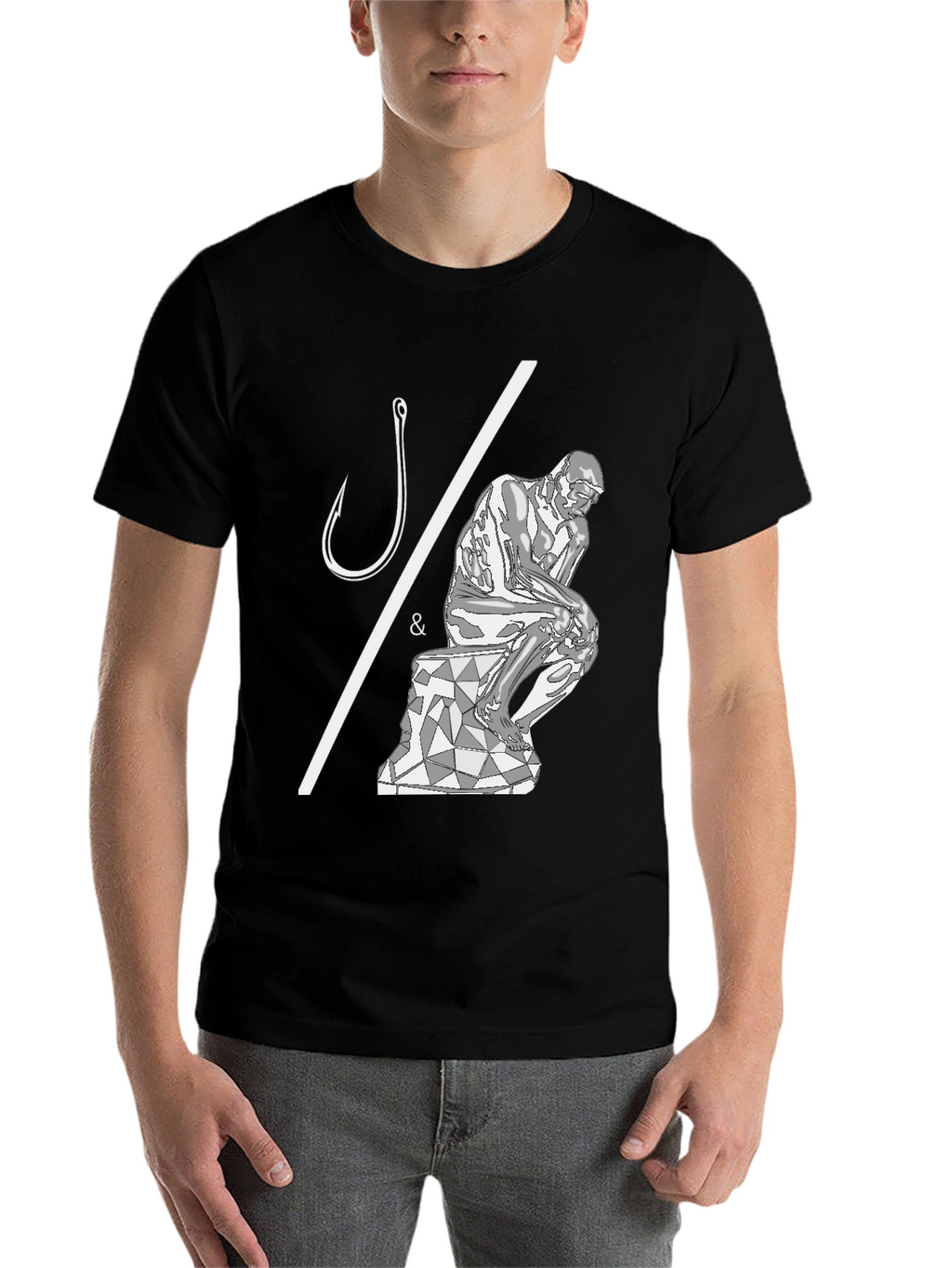 Philosophical Fishing T-Shirt - Hooked on Thinking