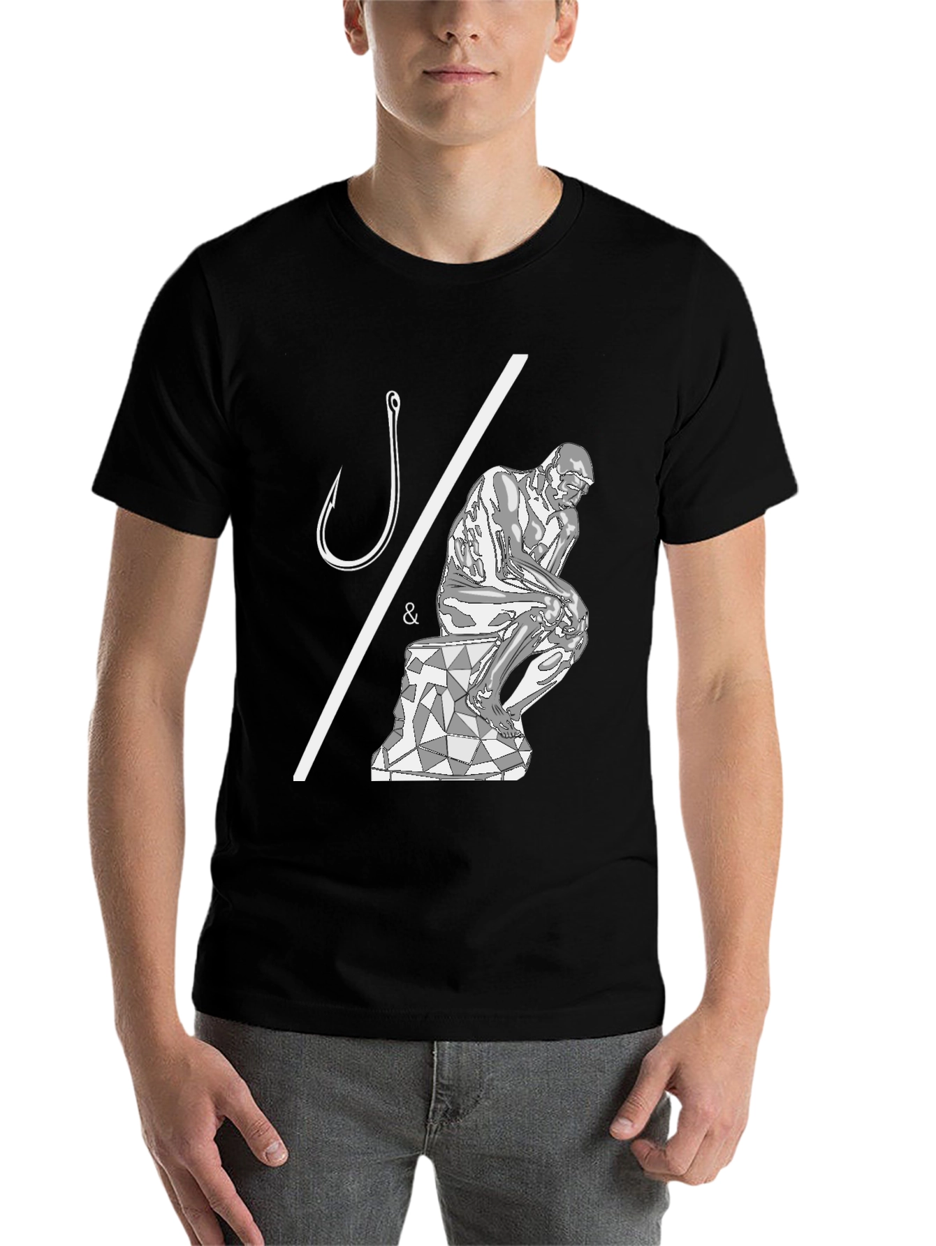 Philosophical Fishing T-Shirt - Hooked on Thinking