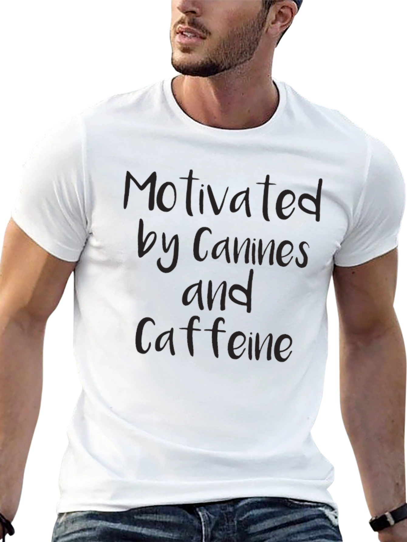 Motivated by Canines & Caffeine Black T-Shirt