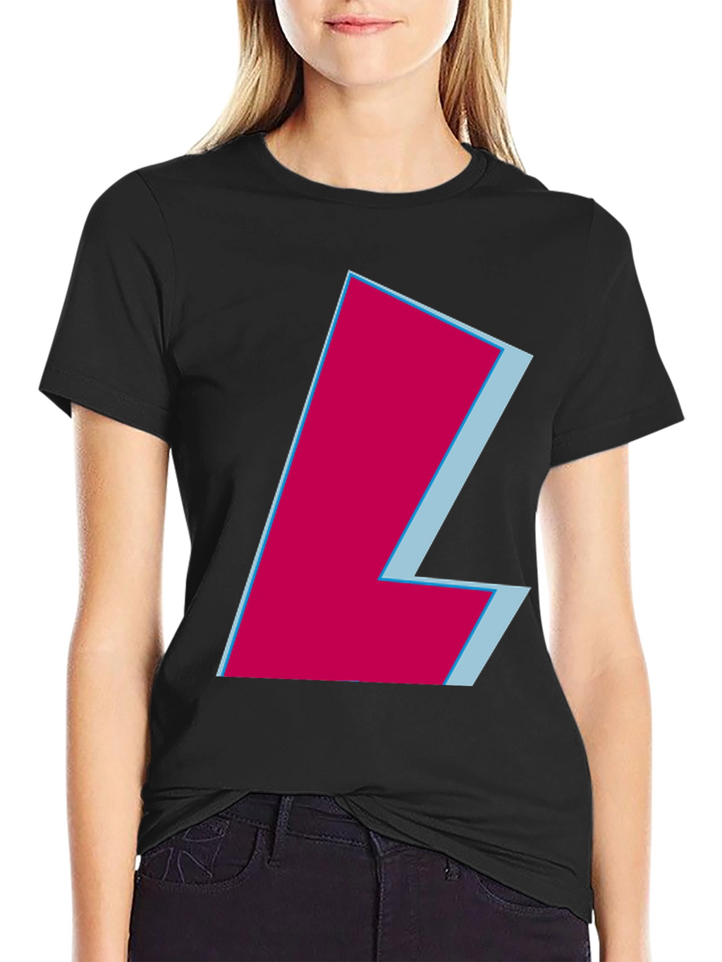 Modern L Graphic Tee - Black Casual Shirt