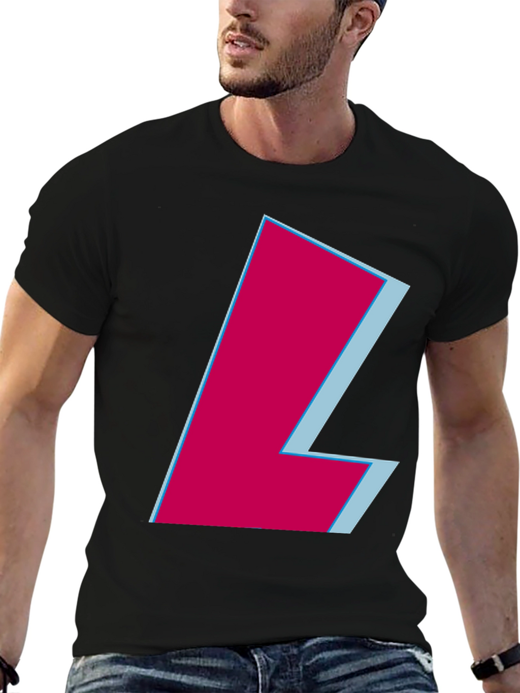 Modern L Graphic Tee - Black Casual Shirt