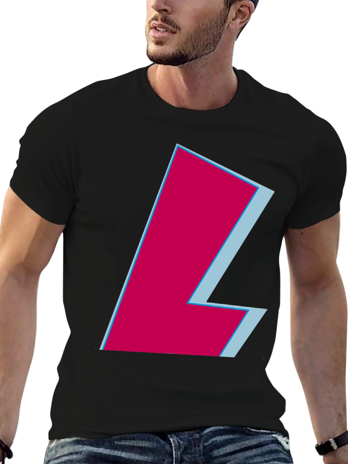 Modern L Graphic Tee - Black Casual Shirt