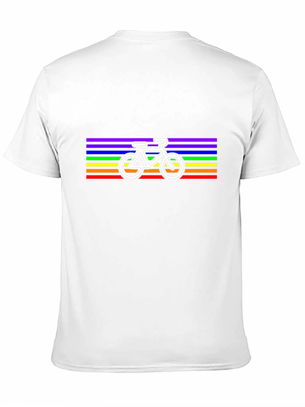 Rainbow Stripe Bicycle Graphic Tee - Black