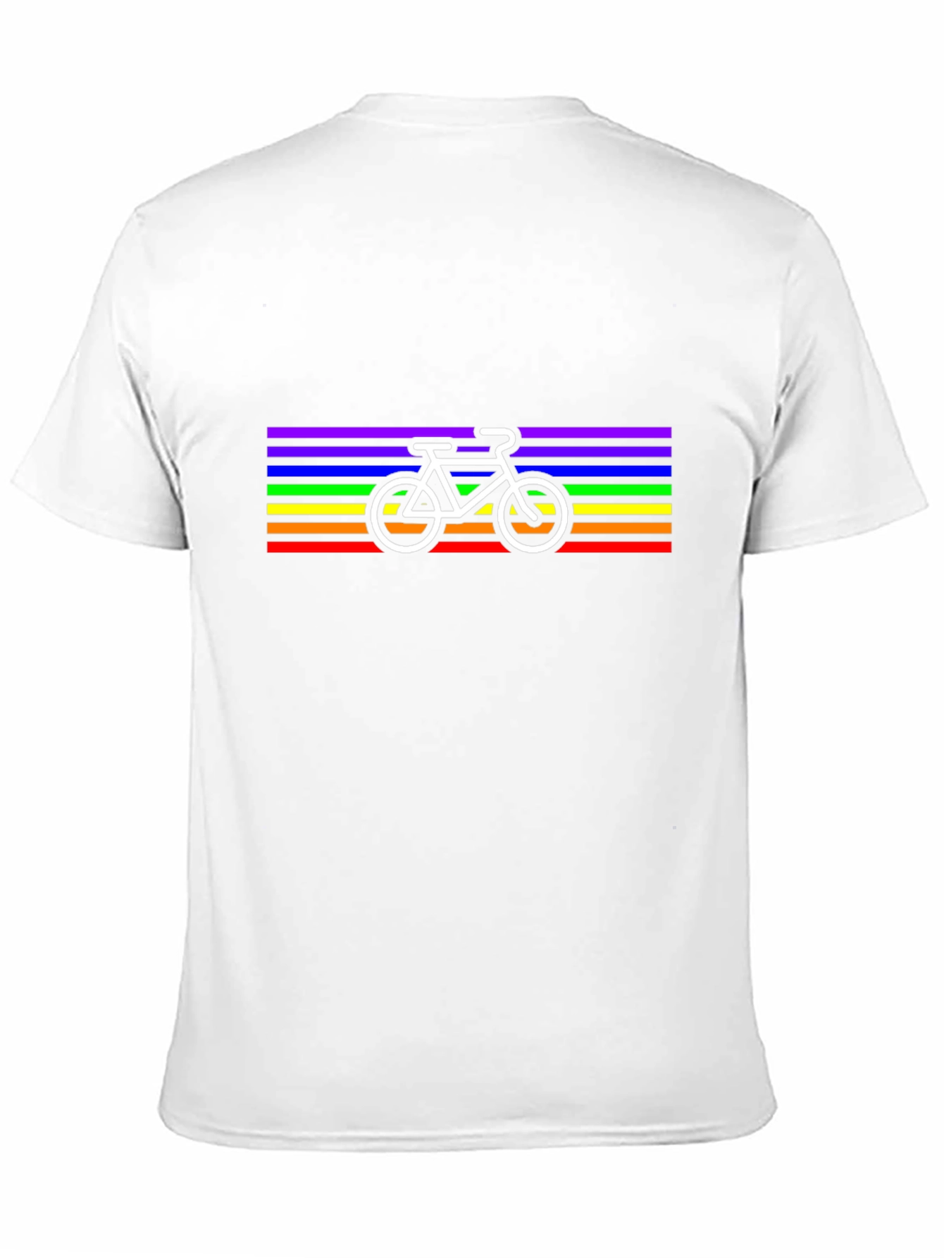 Rainbow Stripe Bicycle Graphic Tee - Black