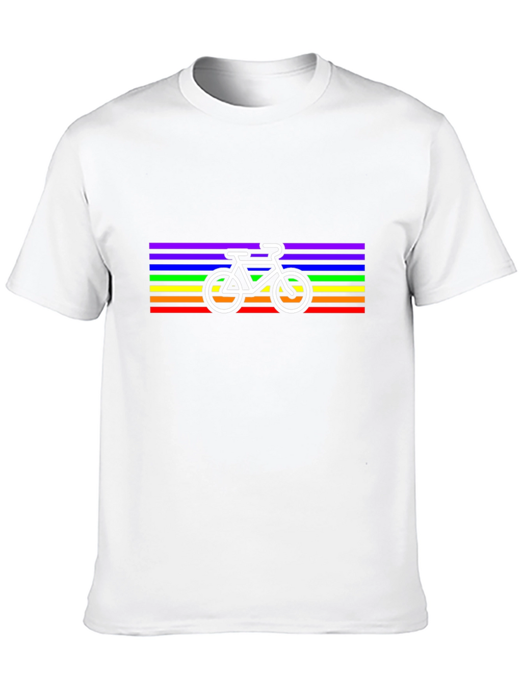 Rainbow Stripe Bicycle Graphic Tee - Black
