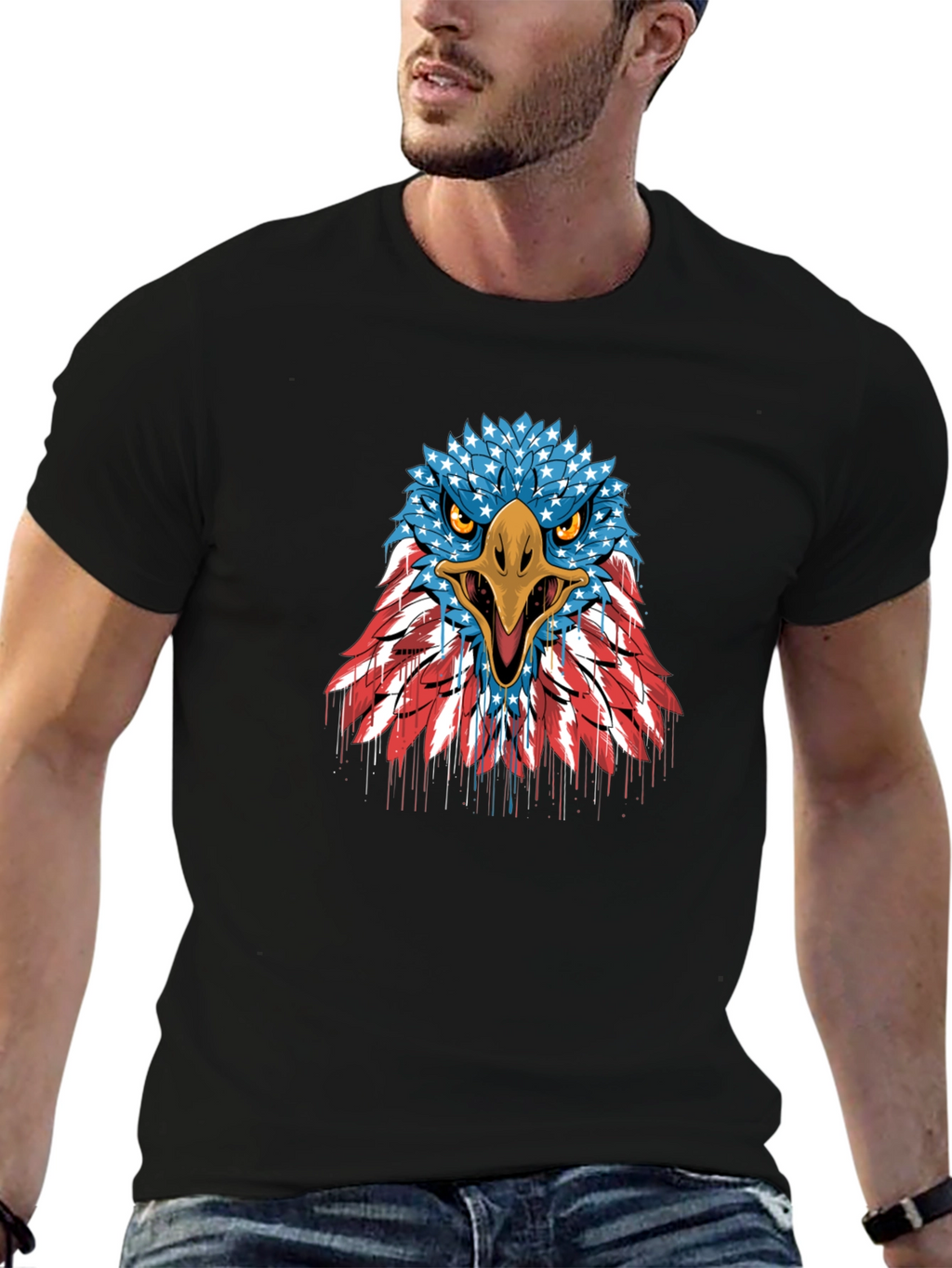 American Flag Eagle Graphic T-Shirt - Patriotic USA Pride
