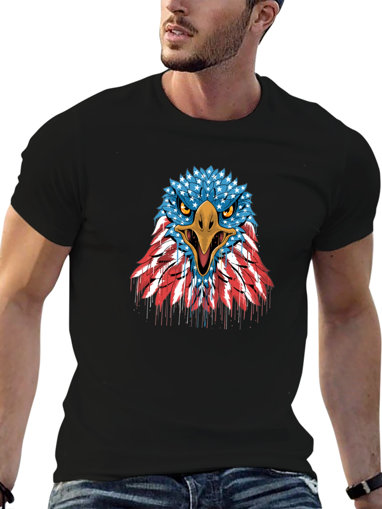 American Flag Eagle Graphic T-Shirt - Patriotic USA Pride