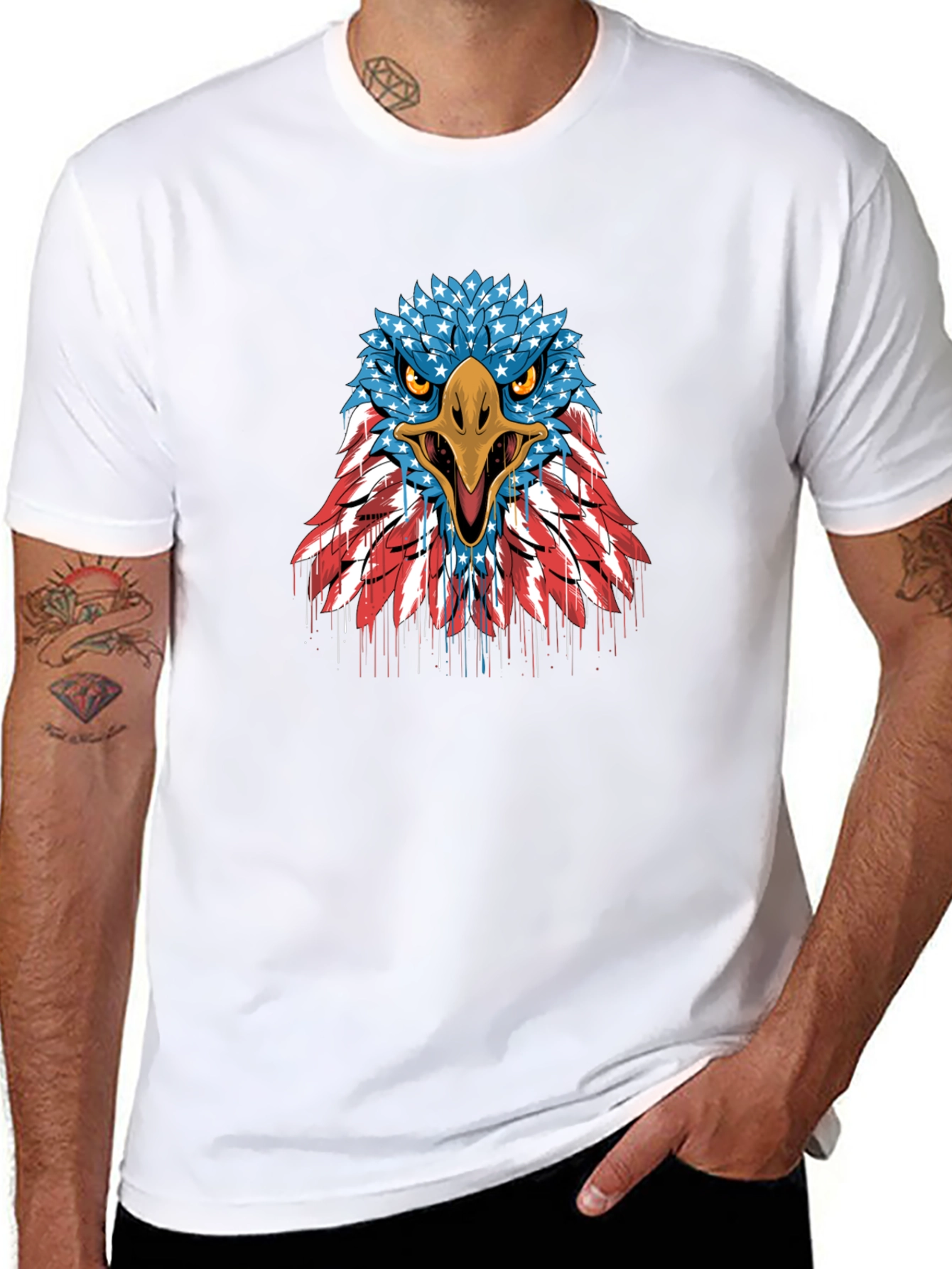 American Flag Eagle Graphic T-Shirt - Patriotic USA Pride