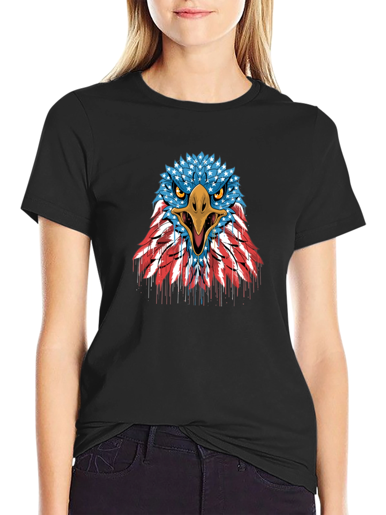 American Flag Eagle Graphic T-Shirt - Patriotic USA Pride